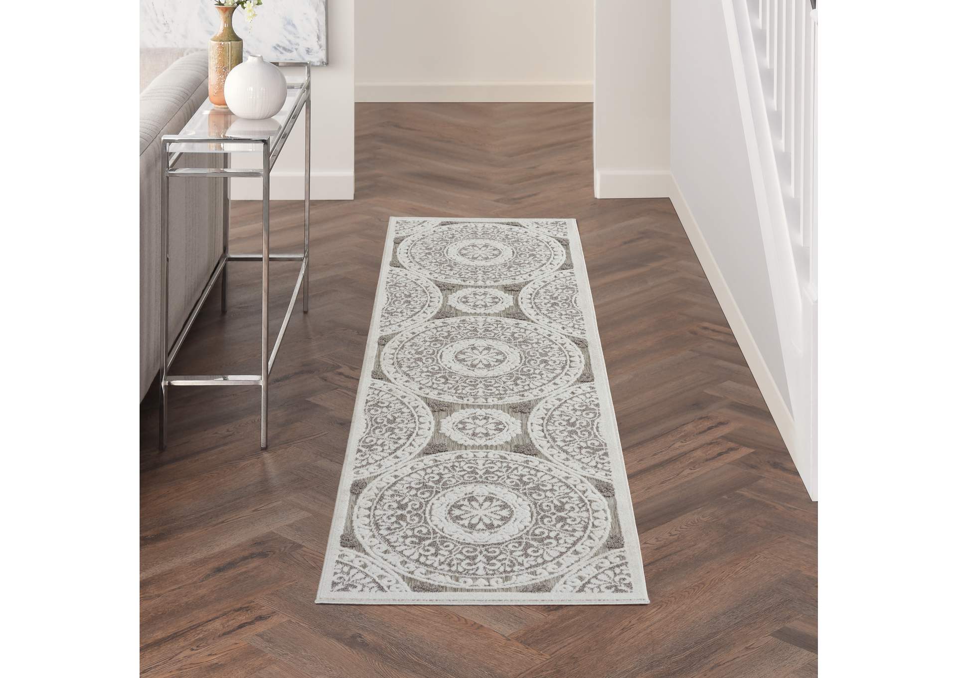 Nourison Key Largo 8' Runner Taupe Area Rug,Nourison