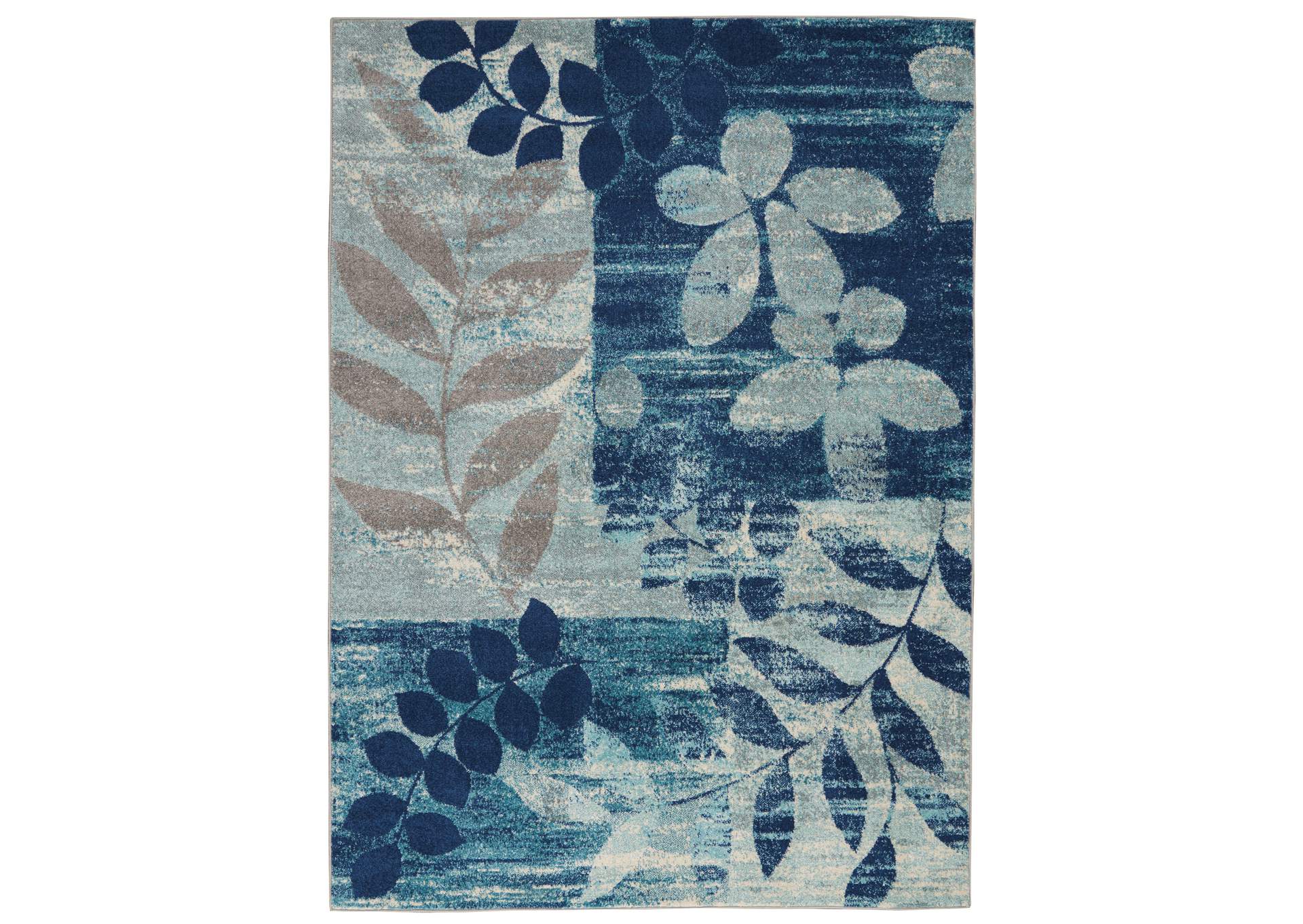 Nourison Tranquil TRA01 Navy Blue 6'x9' Modern Area Rug,Nourison