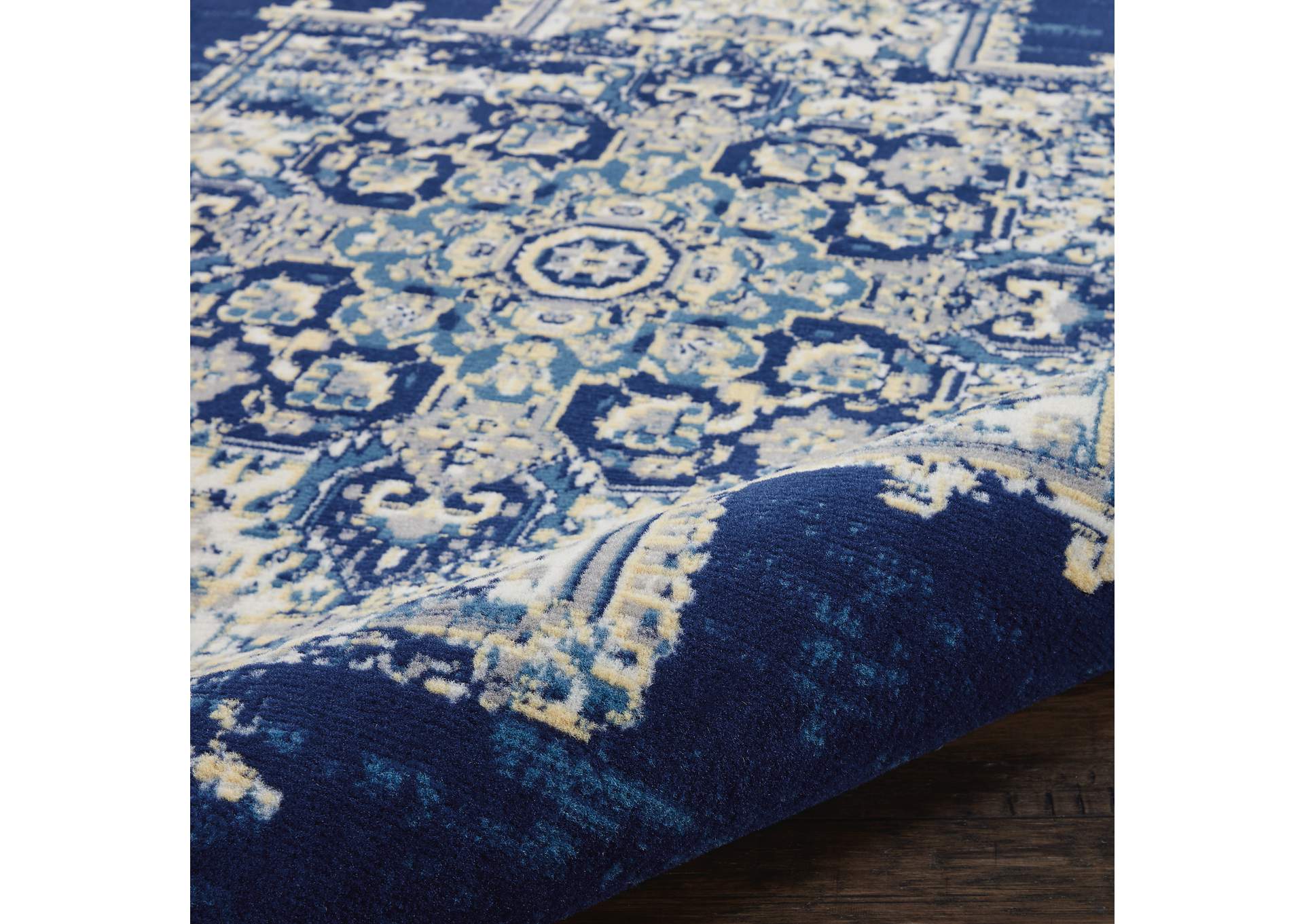 Nourison Grafix GRF14 Blue 8' Round Large Rug,Nourison