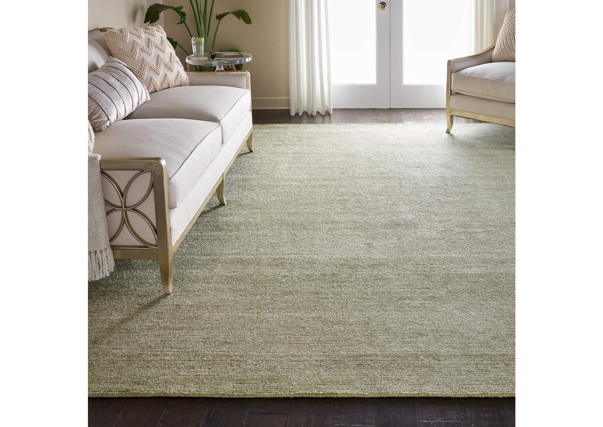 Nourison Weston WES01 Green 8'x11' Oversized Textured Rug,Nourison