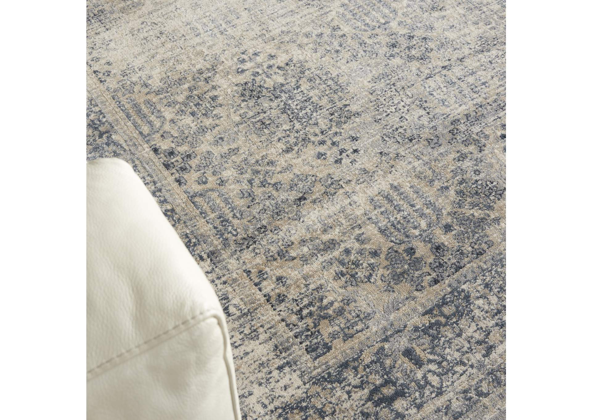 Malta by kathy ireland Home MAI12 Ivory/Blue 5'x8' Area Rug,Nourison