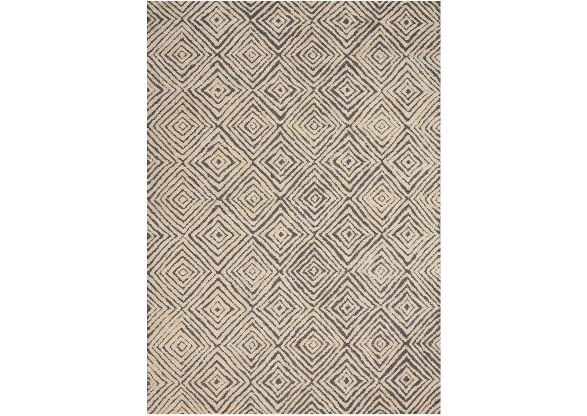 Nourison Deco Mod DEC01 Grey/Ivory 4'x6' Area Rug,Nourison