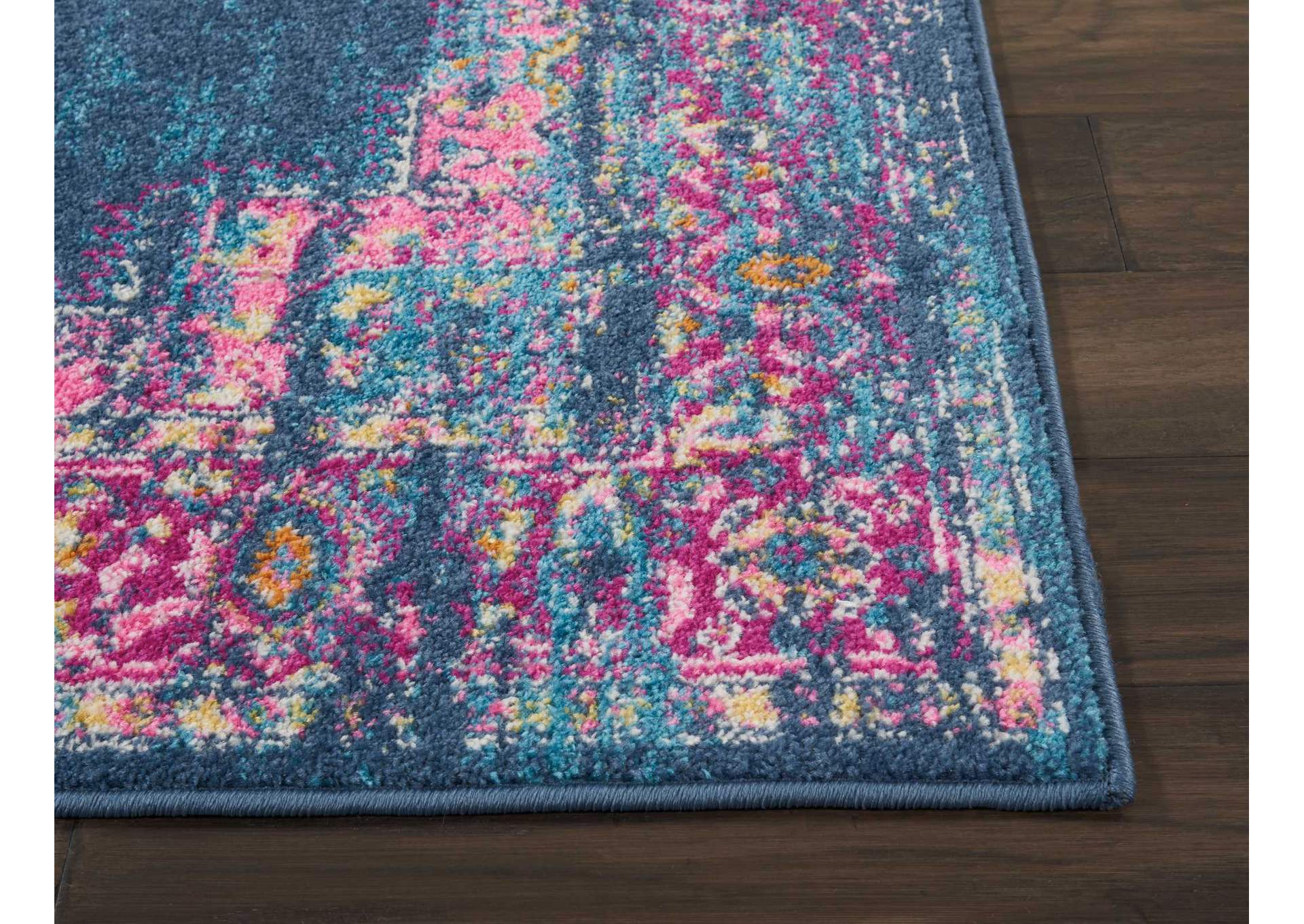 Nourison Passion PSN03 Blue and Pink 4'x6' Boho Area Rug,Nourison