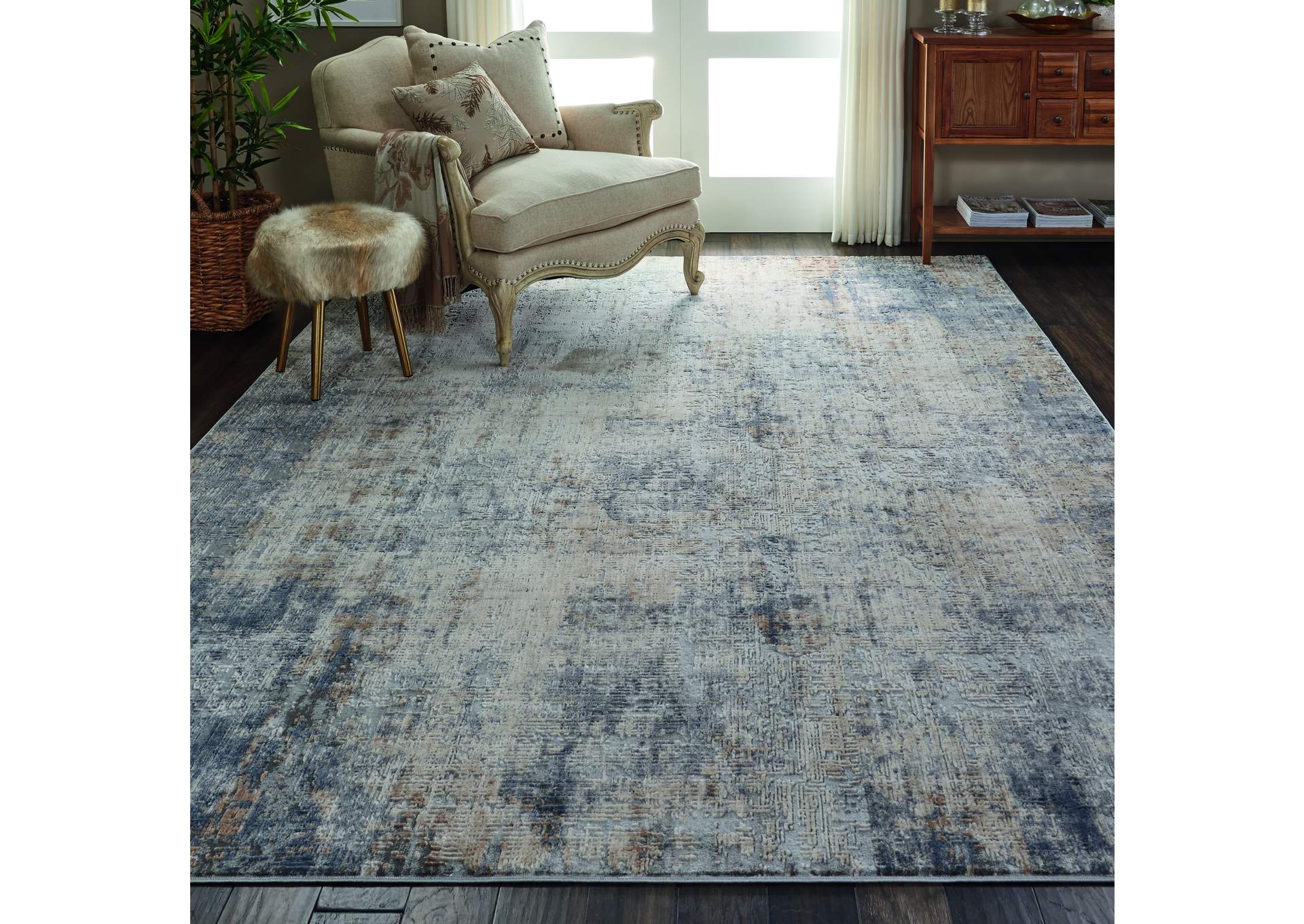 Nourison Rustic Textures RUS01 Grey and Beige 9'x13' Oversized Rug,Nourison
