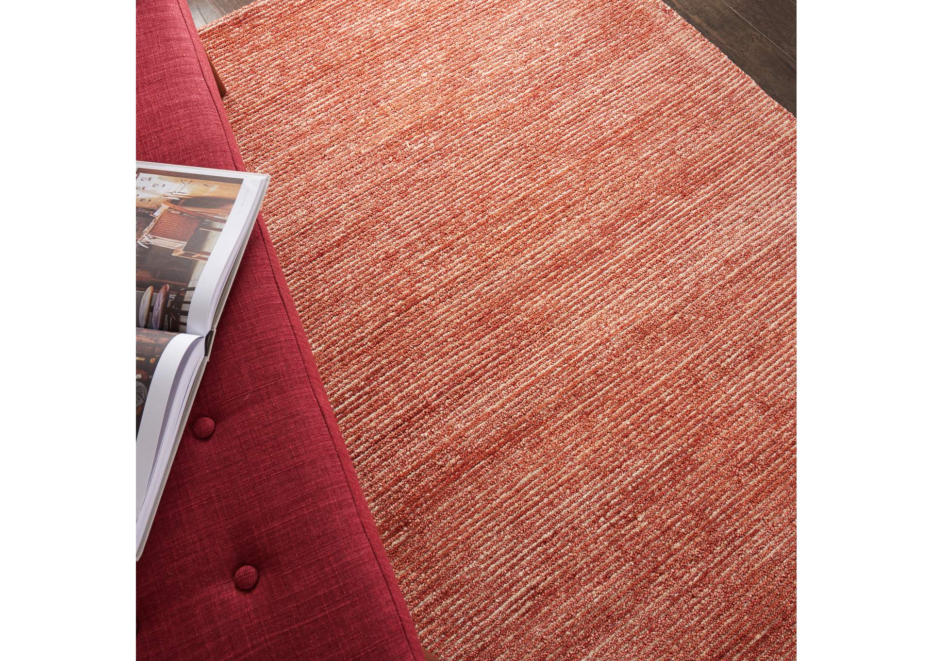 Nourison Weston WES01 Red 5'x8' Contemporary Area Rug,Nourison