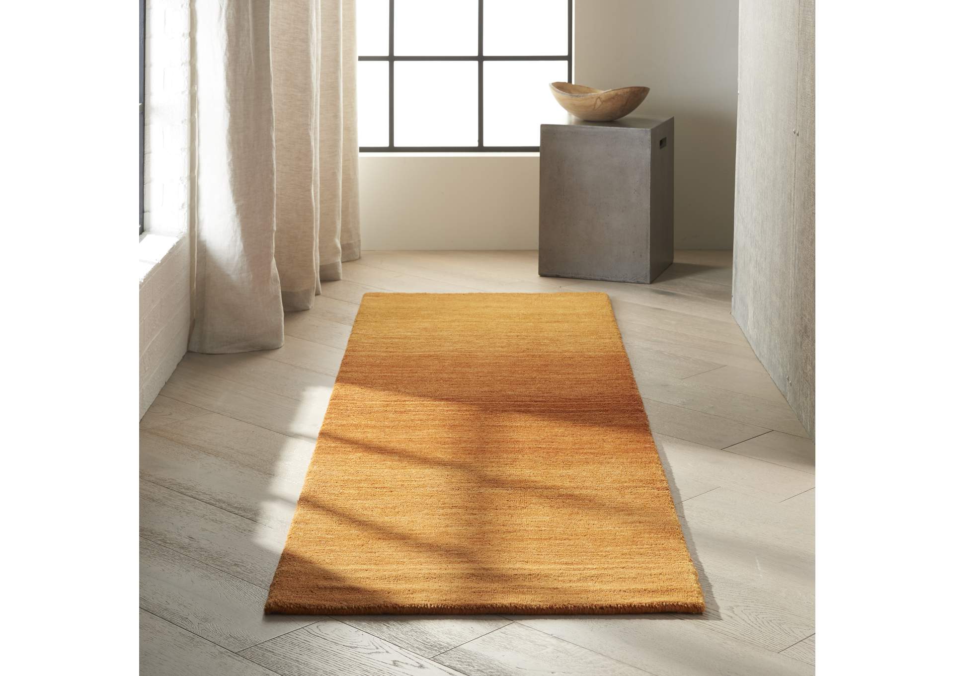 Calvin Klein Linear Glow GLO01 Brown 8' Runner Hallway Rug,Nourison