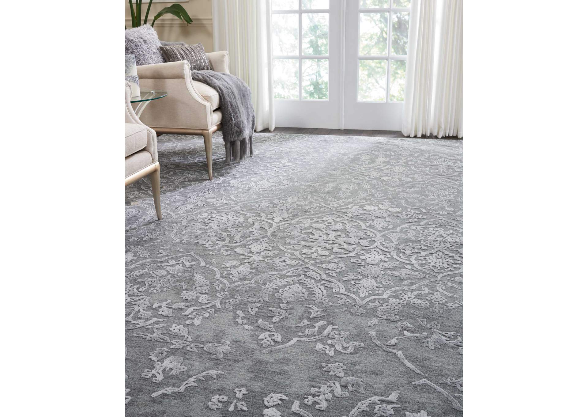 Nourison Opaline OPA14 Grey 9'x12' Oversized Rug,Nourison