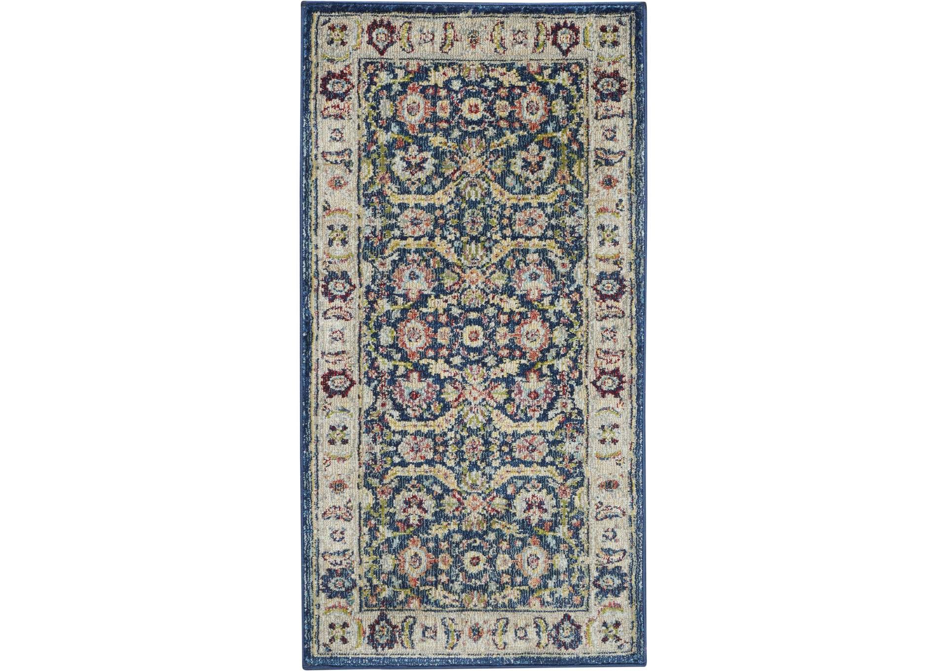 Nourison Ankara Global ANR13 Navy Blue Multicolor Persian Area Rug,Nourison