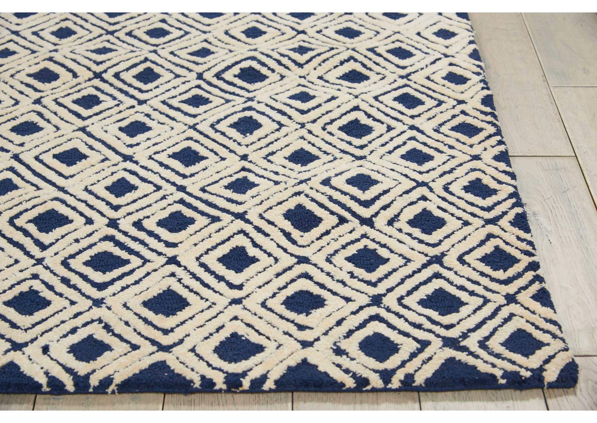 Nourison Deco Mod DEC02 Navy/Ivory 10'x13' Oversized Rug,Nourison