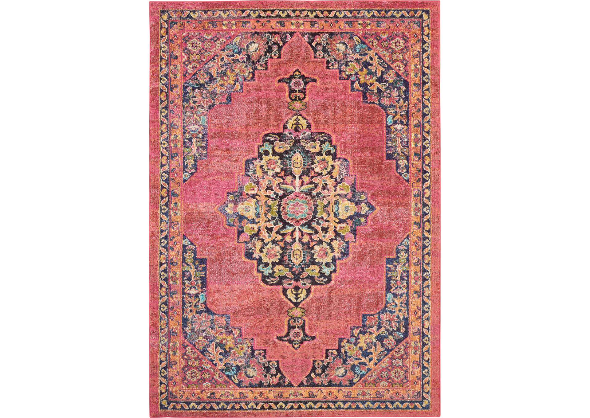 Nourison Passionate PST01 Pink Multicolor 7'x10' Large Rug,Nourison