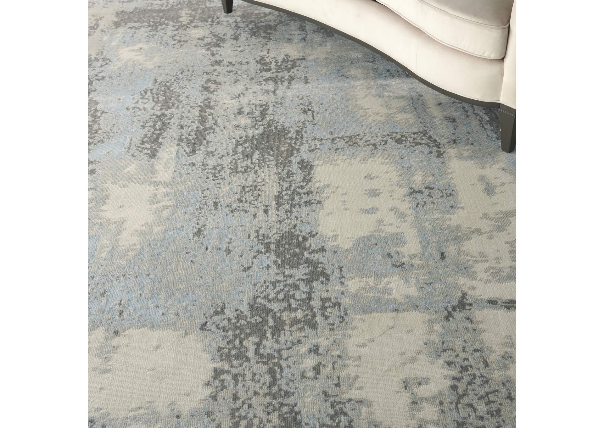 Nourison Etchings 8' x 10' Grey/Light Blue Painterly Area Rug,Nourison