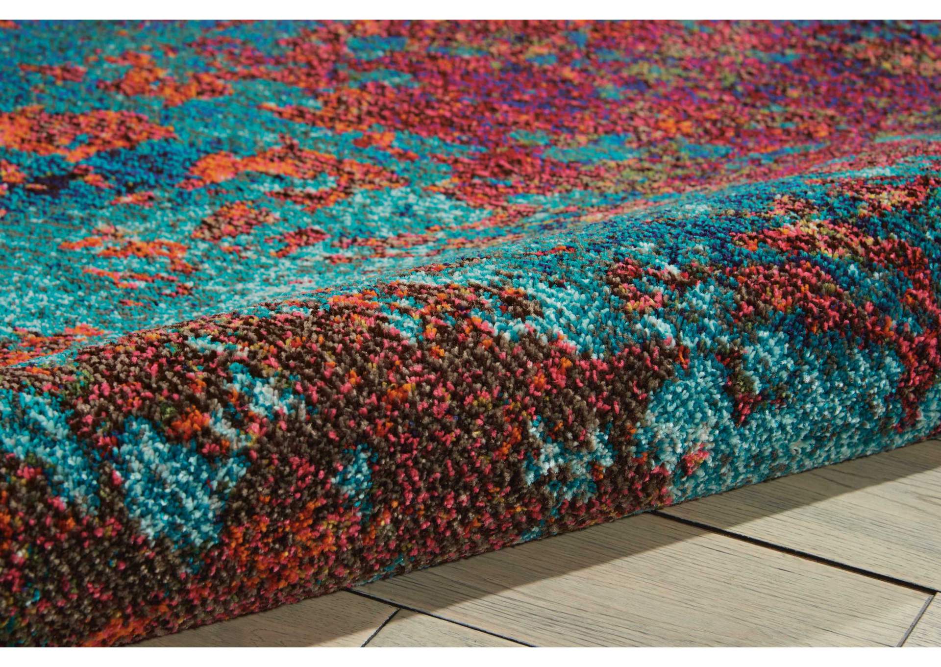 Nourison Celestial CES08 Blue and Red 4'x6' Colorful Area Rug,Nourison