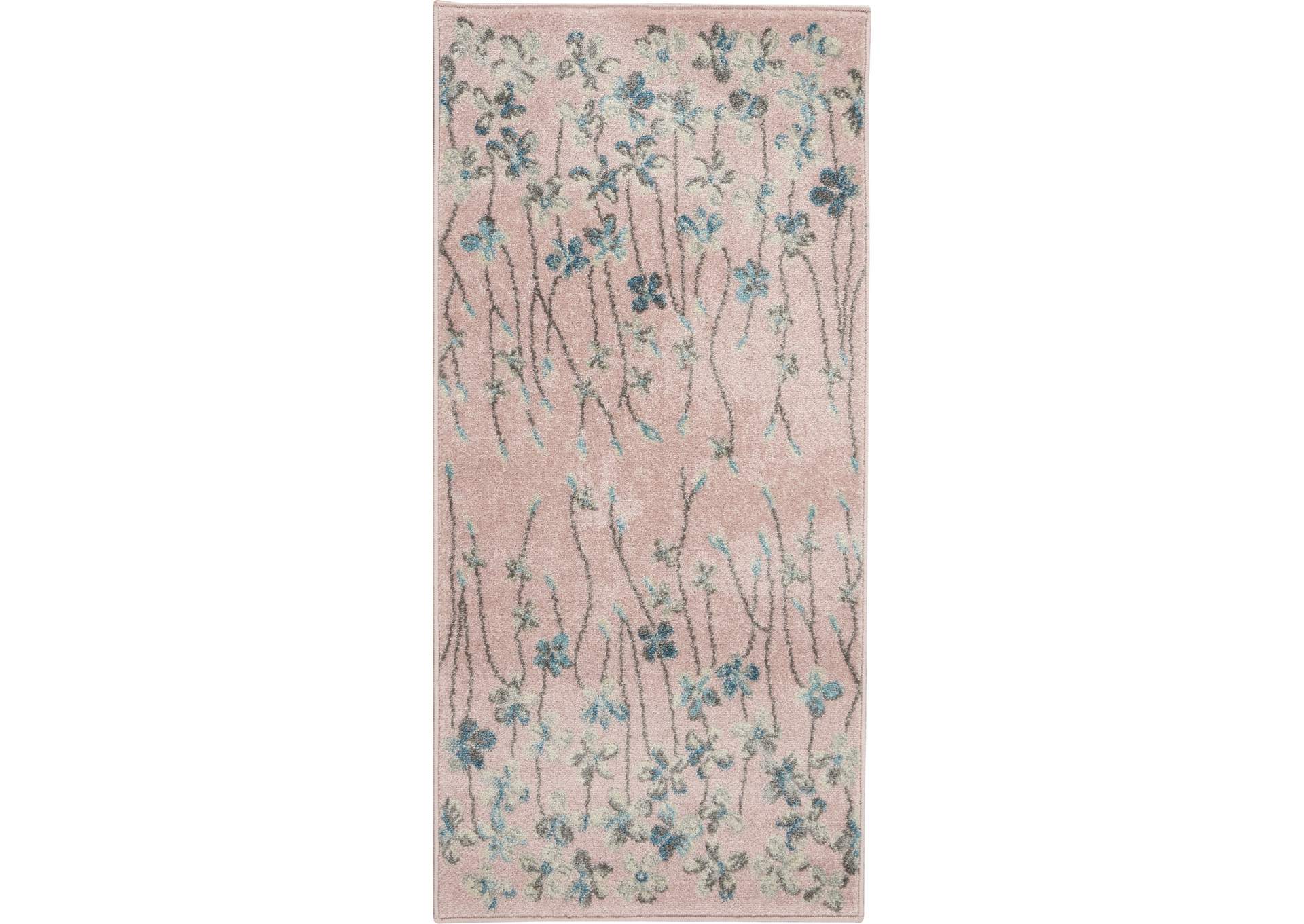 Nourison Tranquil 2'x4' Pink Floral Small Rug,Nourison