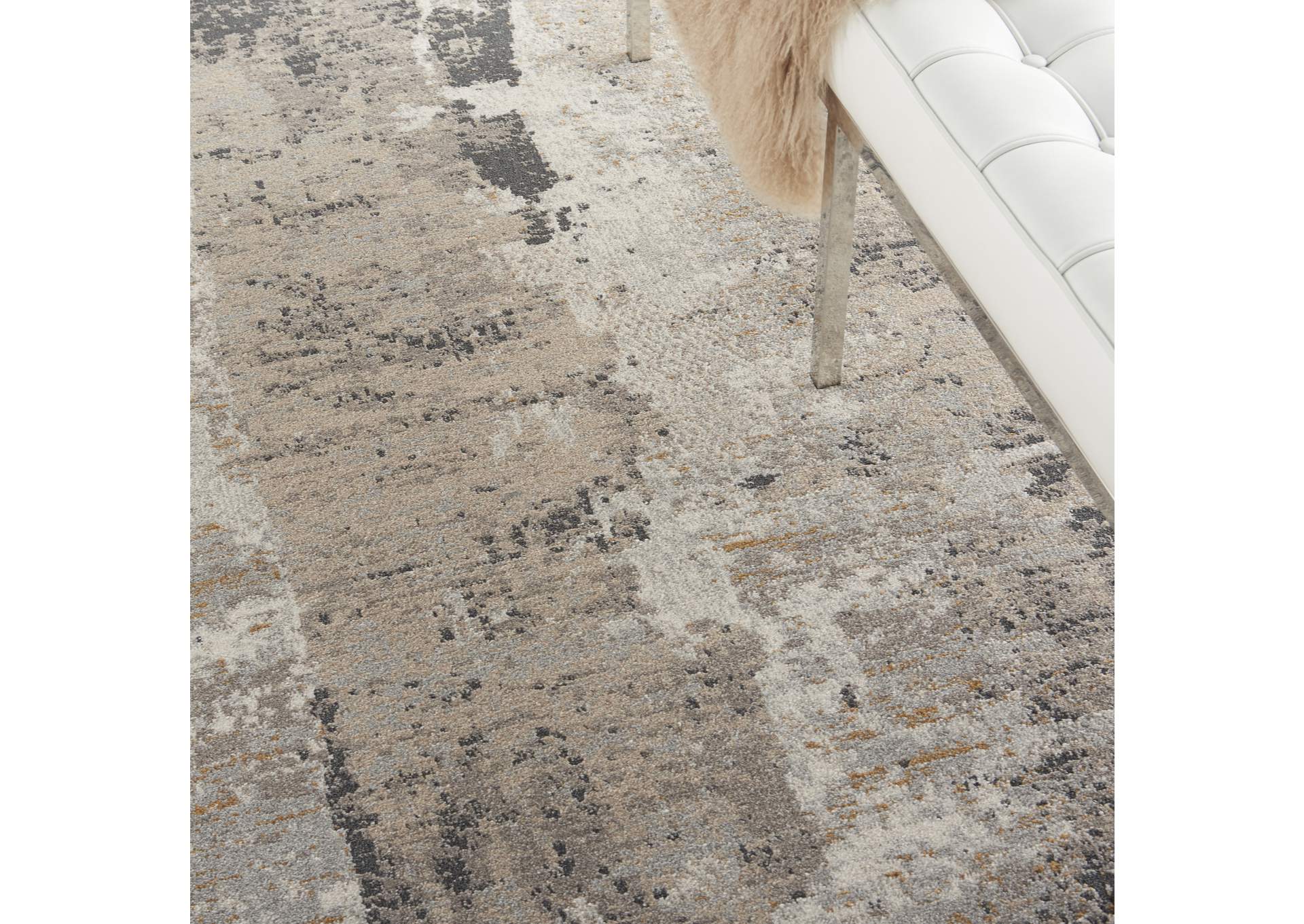 Nourison Tangra 8'x10' Cream Grey Area Rug,Nourison