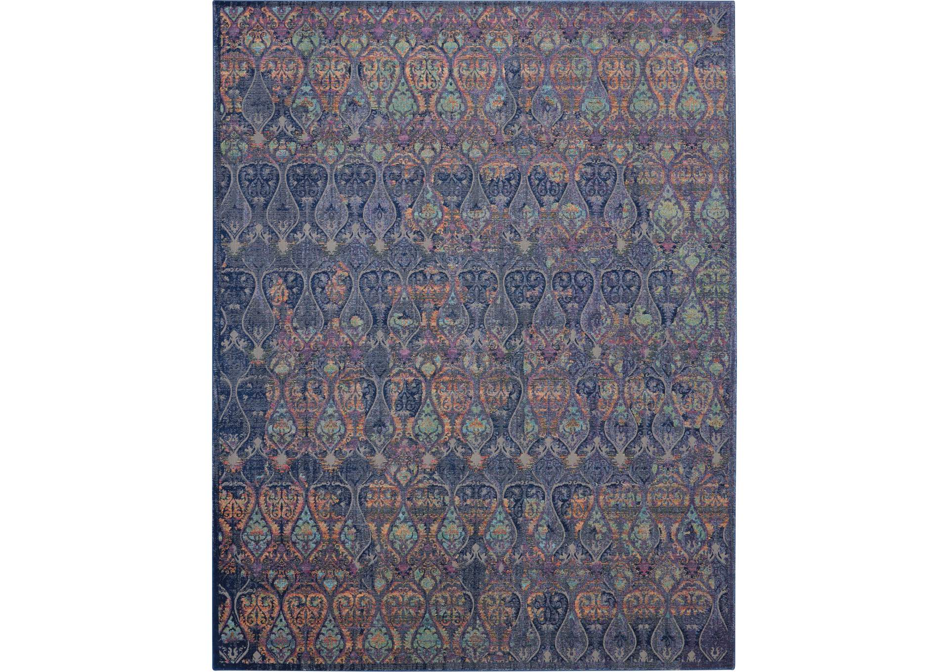 Nourison Ankara Global ANR08 Navy Blue Multicolor 9'x12' Oversized Low-pile Rug,Nourison