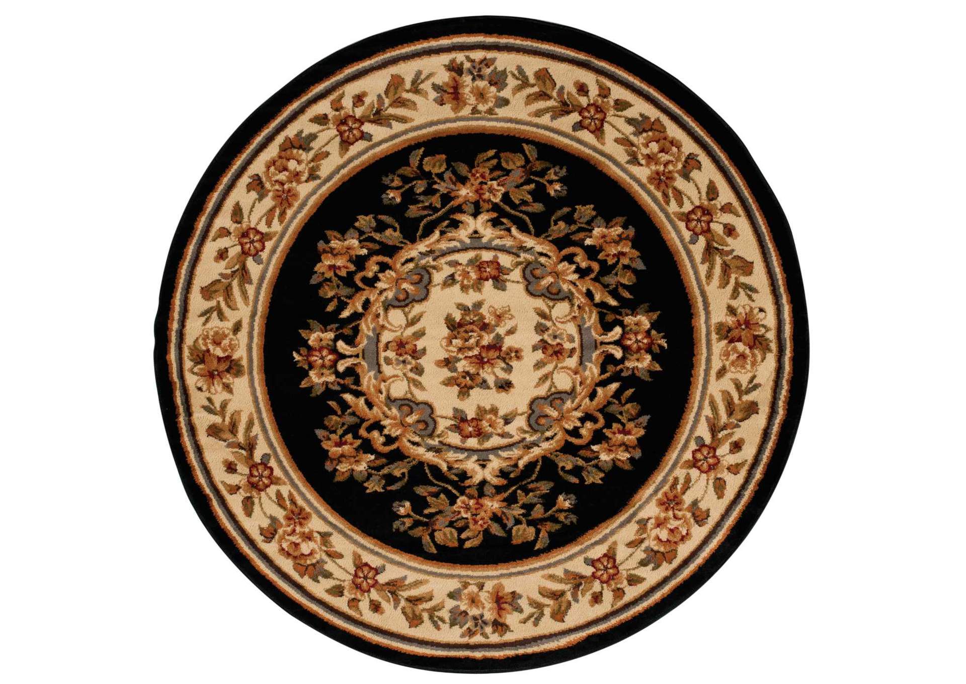 Nourison Paramount PAR37 Black 5' Round Area Rug,Nourison