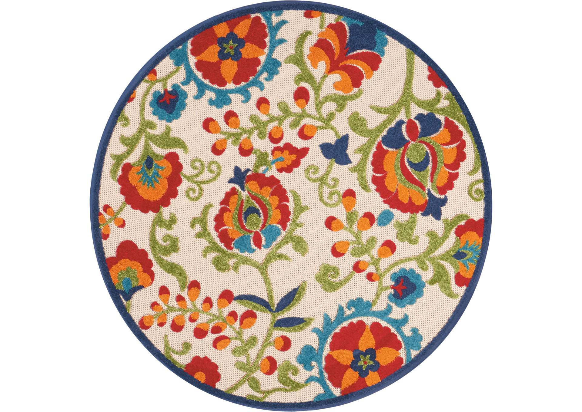 Nourison Aloha 4' Round Multicolor Round Area Rug,Nourison