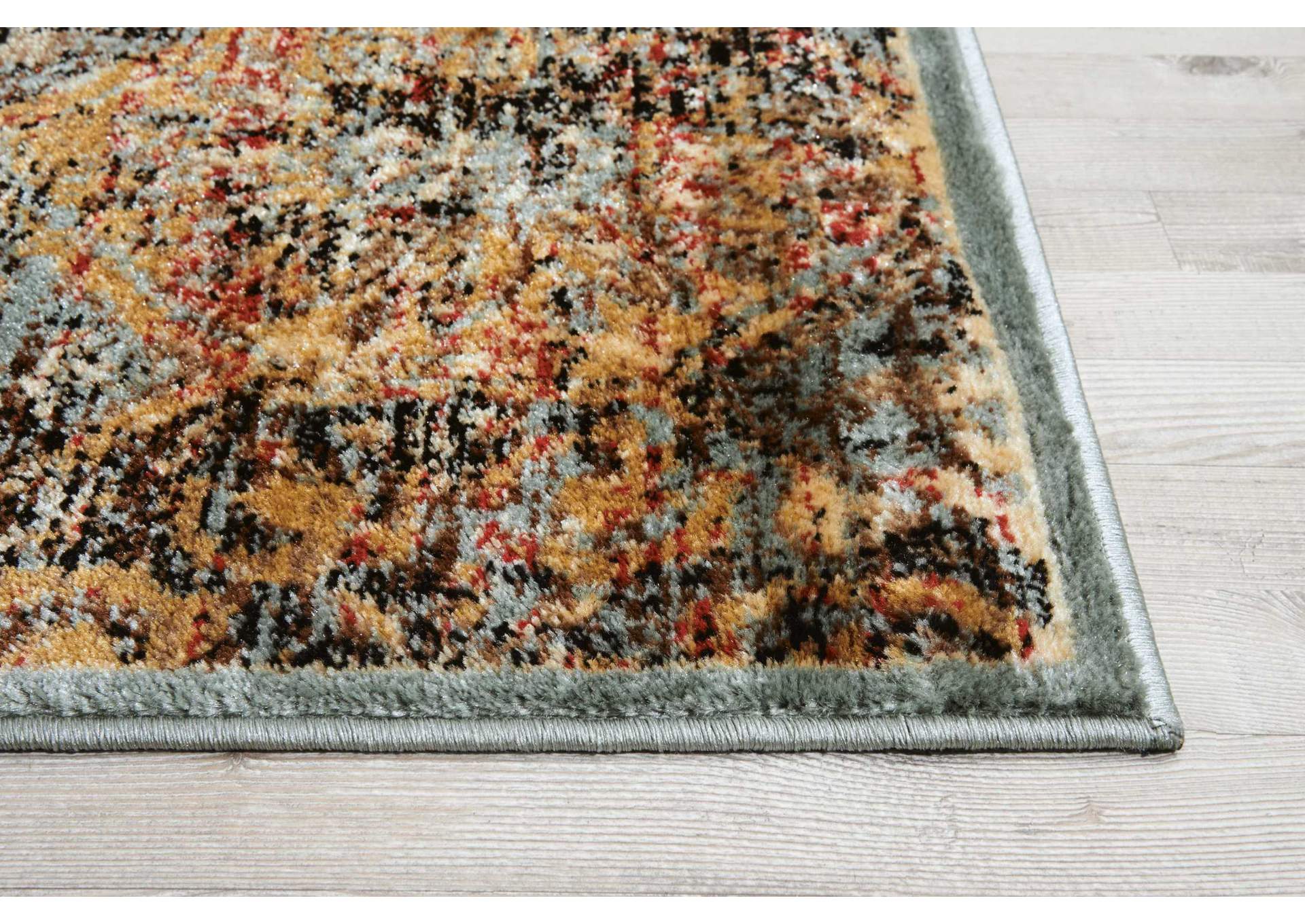 Nourison Delano DEL06 Blue 8' Runner Hallway Rug,Nourison