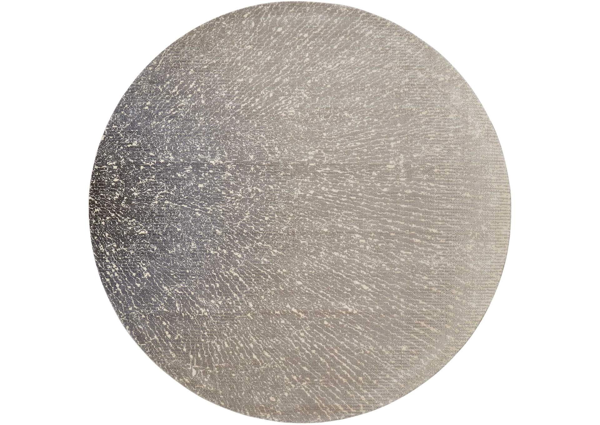 Nourison Twilight TWI12 Grey and White 8' Round Large Rug,Nourison