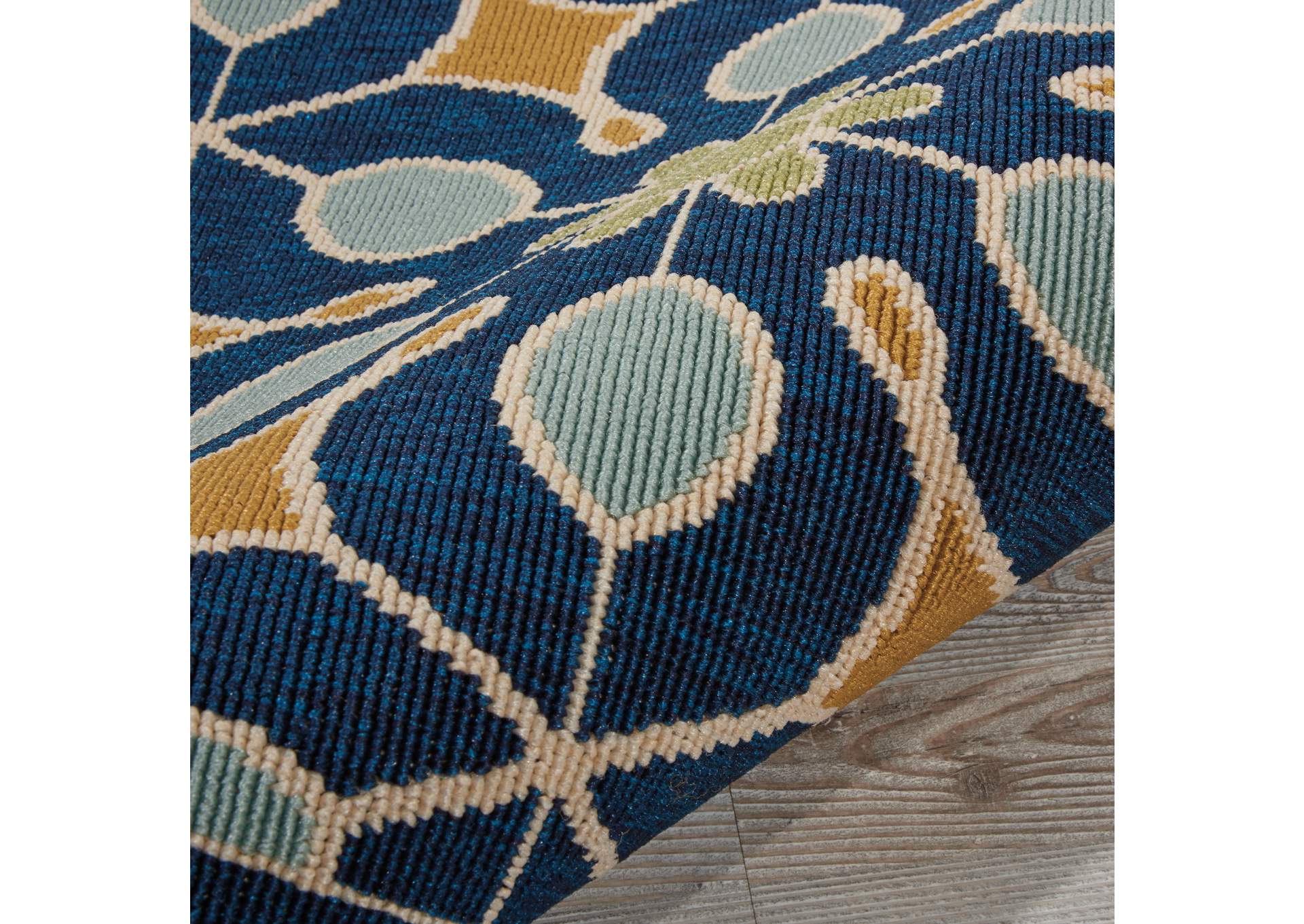 Nourison Caribbean CRB07 Dark Blue 8' Square Large Rug,Nourison