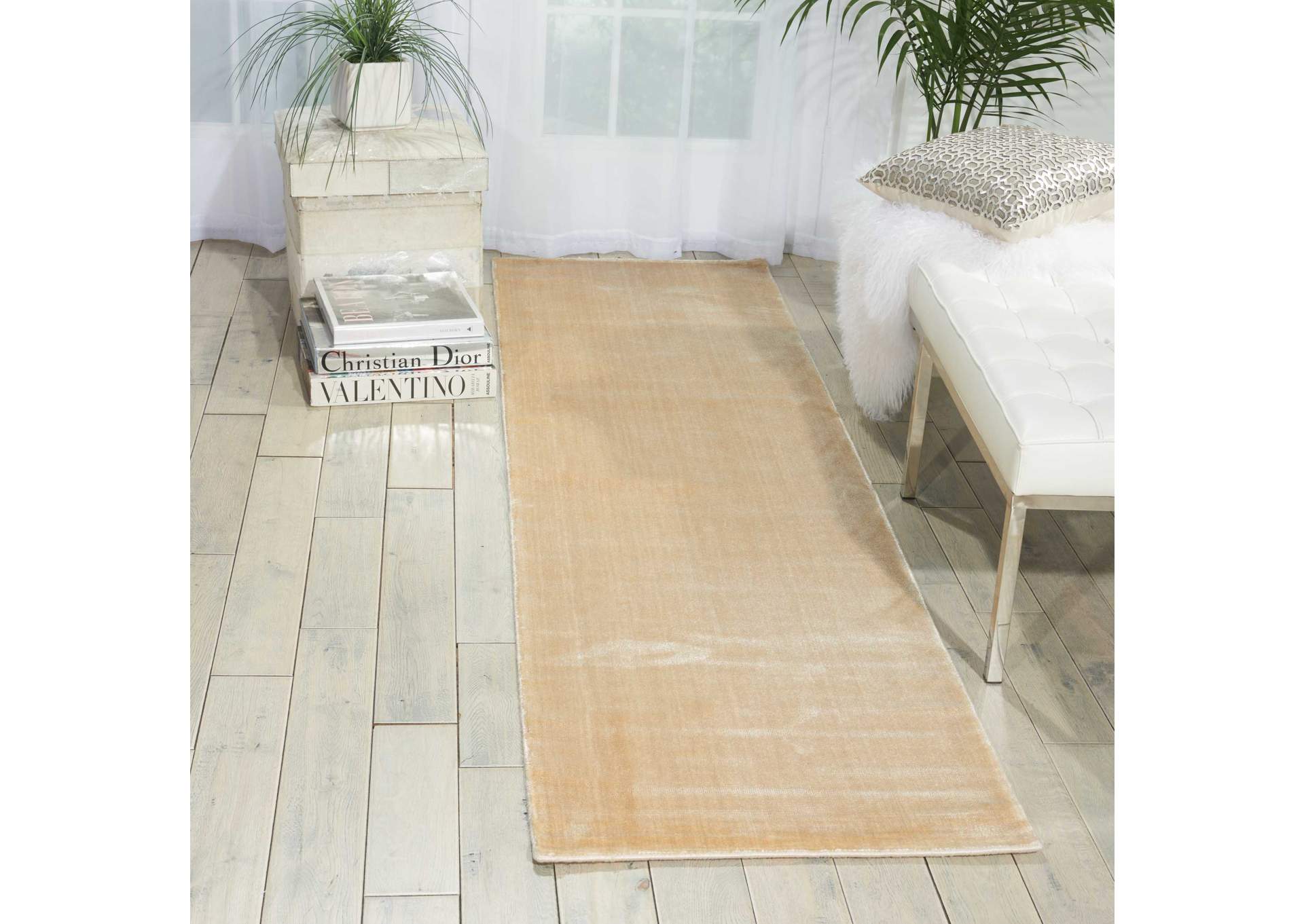 Nourison Starlight STA06 White 8' Runner Hallway Rug,Nourison