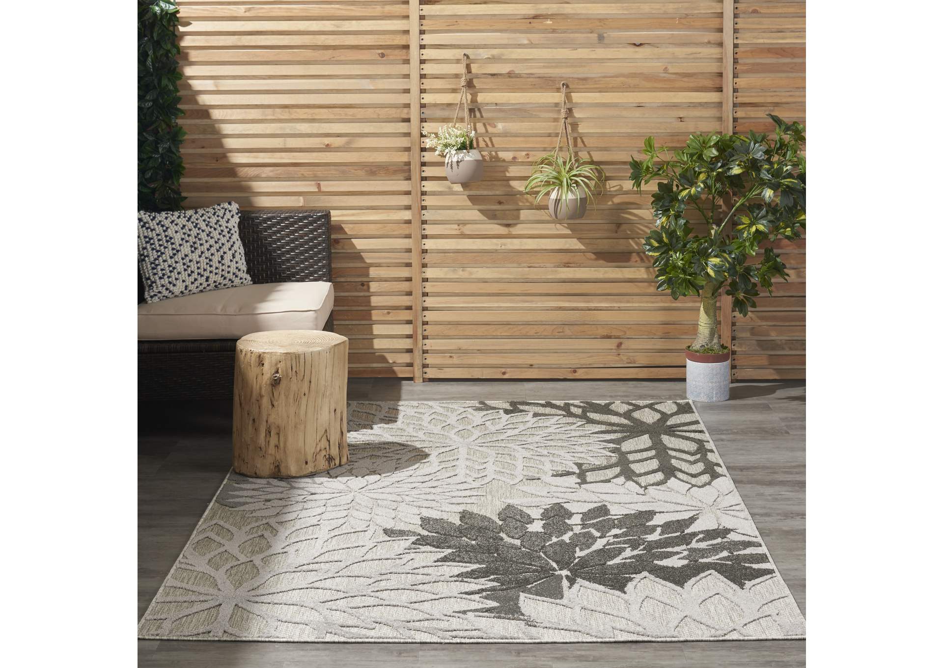 Nourison Aloha 6'x9' Silver Grey Area Rug,Nourison