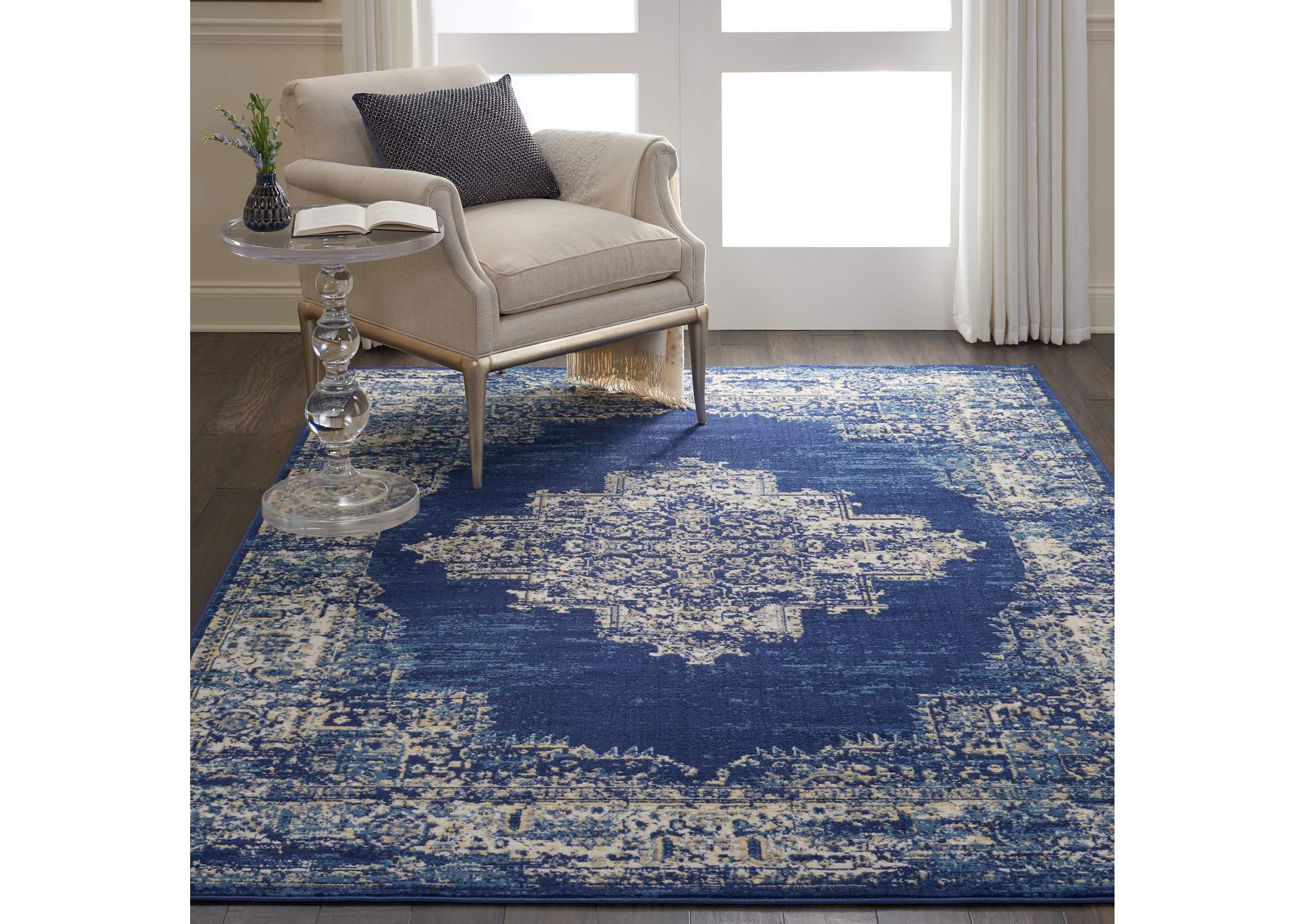 Nourison Grafix GRF14 Blue 6'x9' Area Rug,Nourison