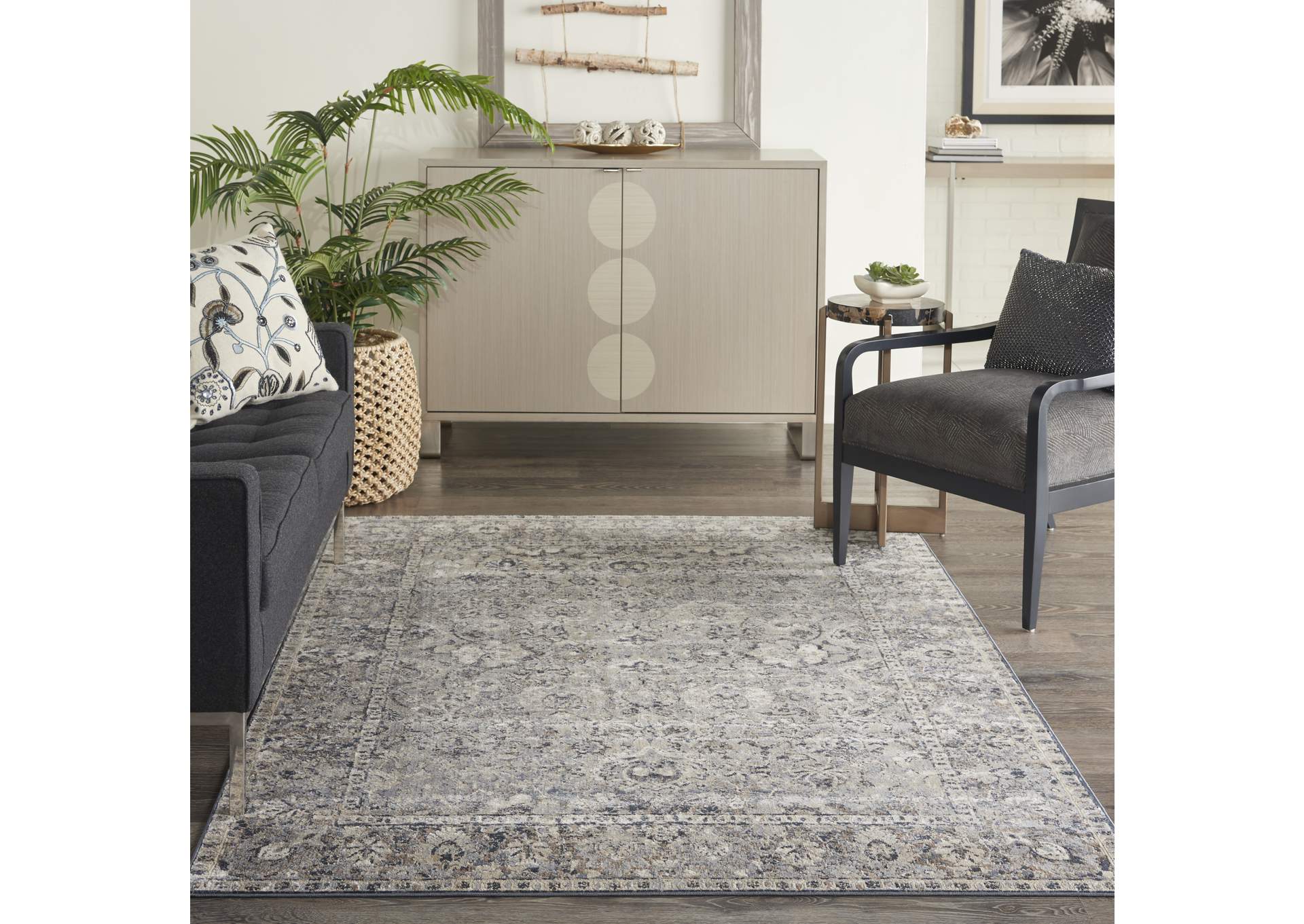 kathy ireland Home Malta MAI03 Grey 5'x8' Area Rug,Nourison
