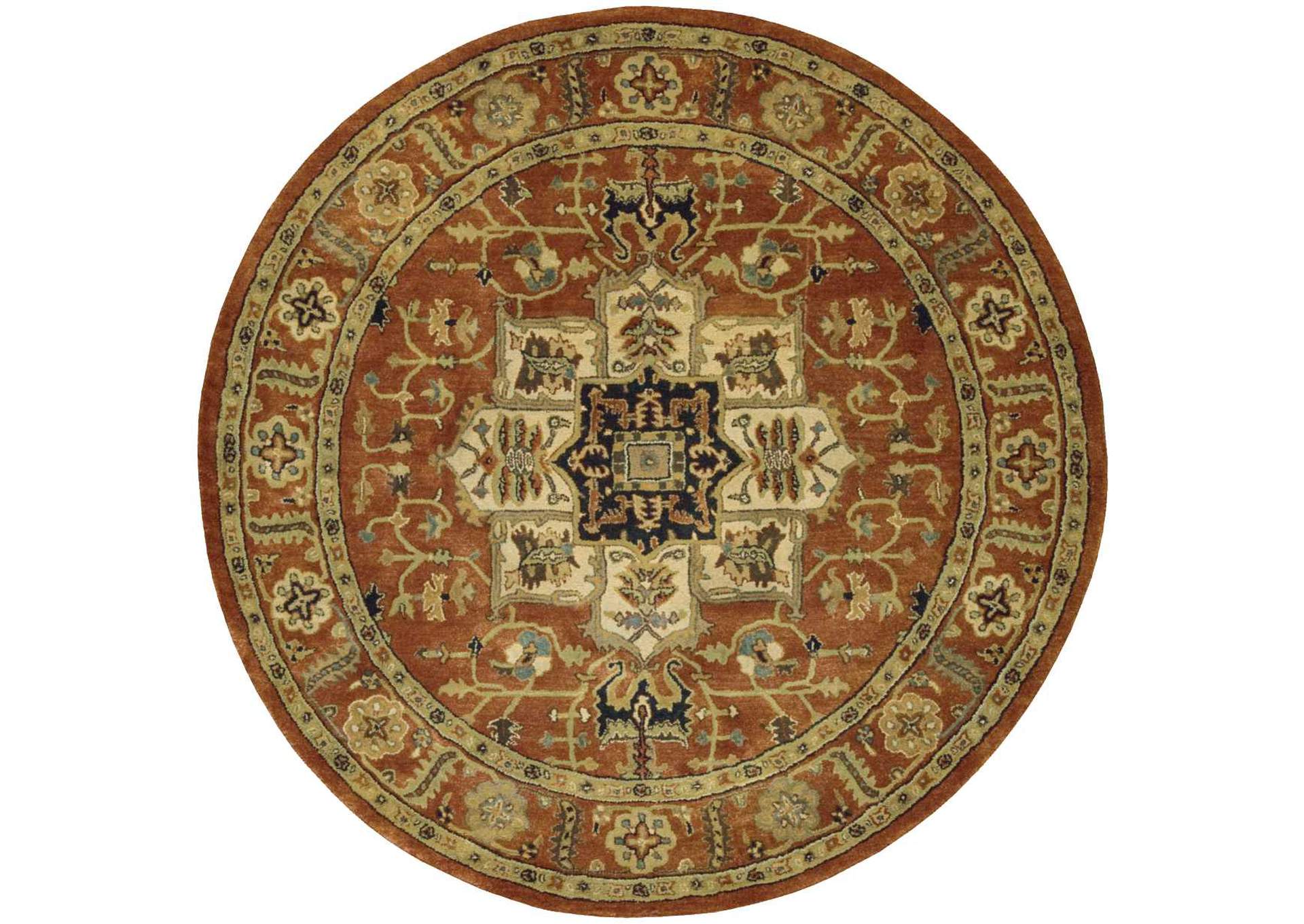 Nourison Jaipur JA33 Red Multicolor 8' Round Rug,Nourison