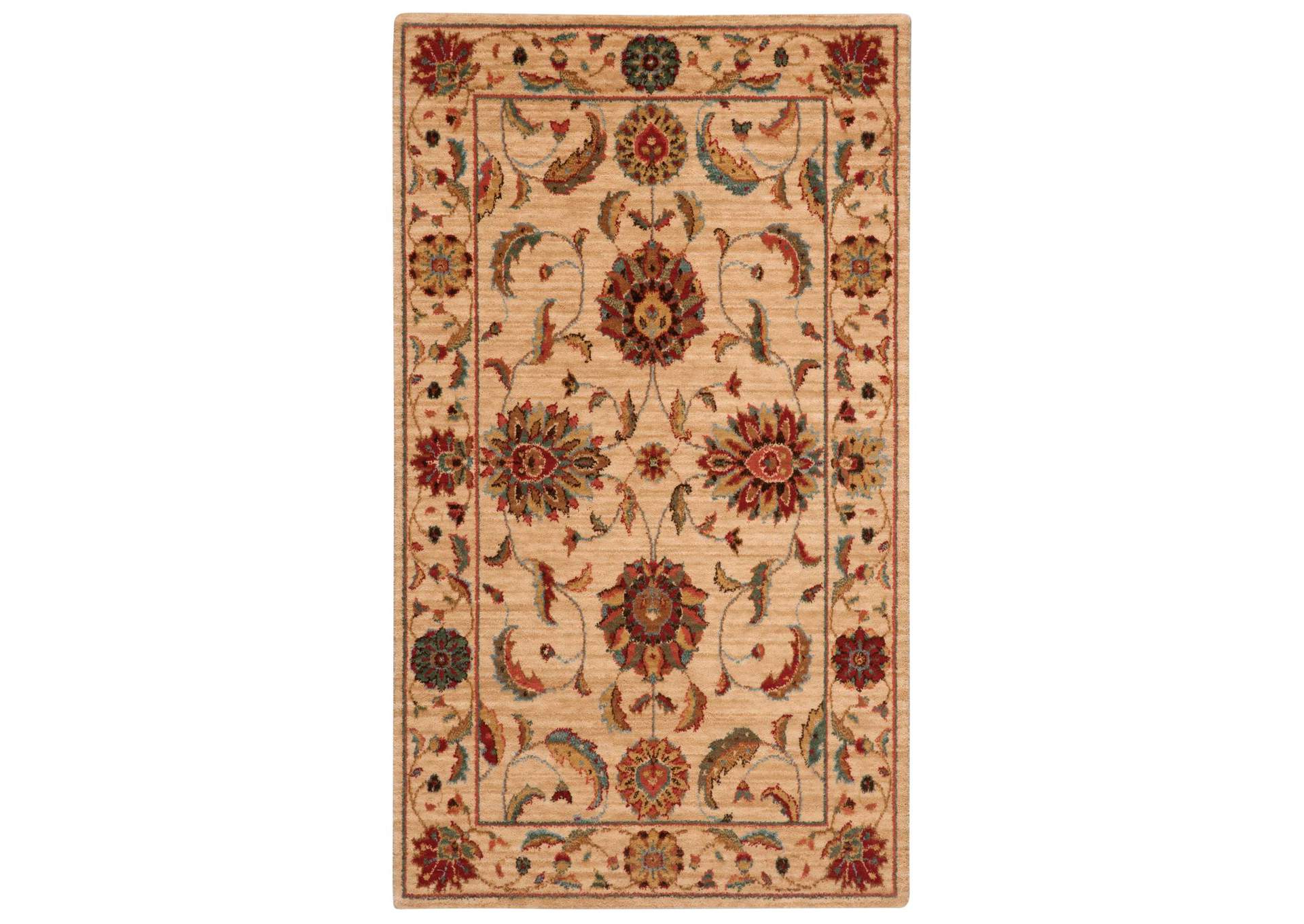 Nourison Living Treasures LI04 Beige and Red 3'x5' Area Rug,Nourison