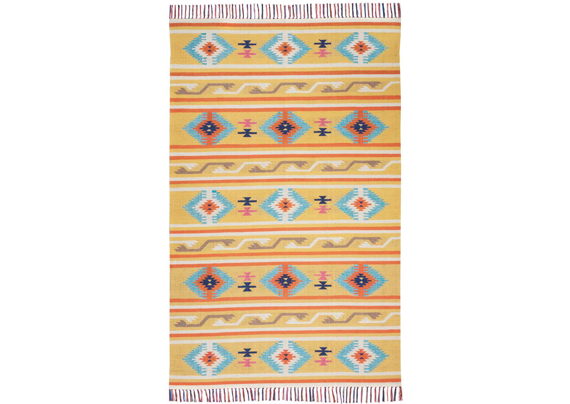 Nourison Baja BAJ03 Yellow 4'x6' Southwestern Area Rug,Nourison