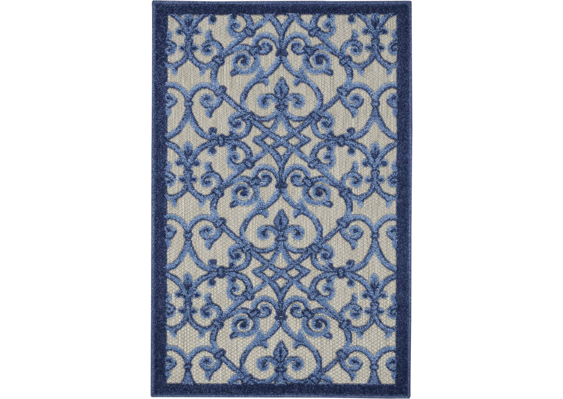 Nourison Aloha 3'x4' Blue Patio Area Rug,Nourison