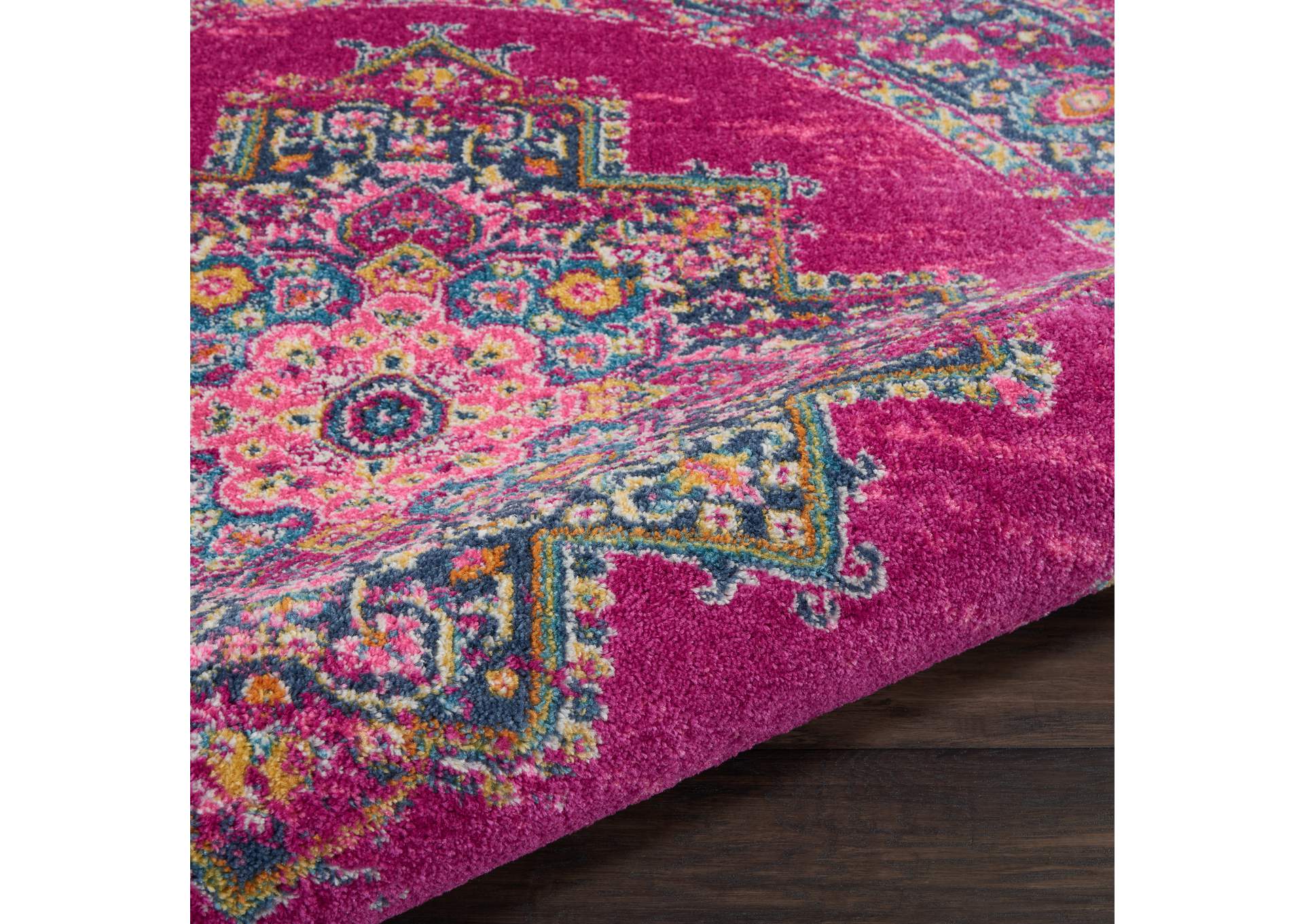 Nourison Passion PSN03 Pink 5' Round Boho Area Rug,Nourison
