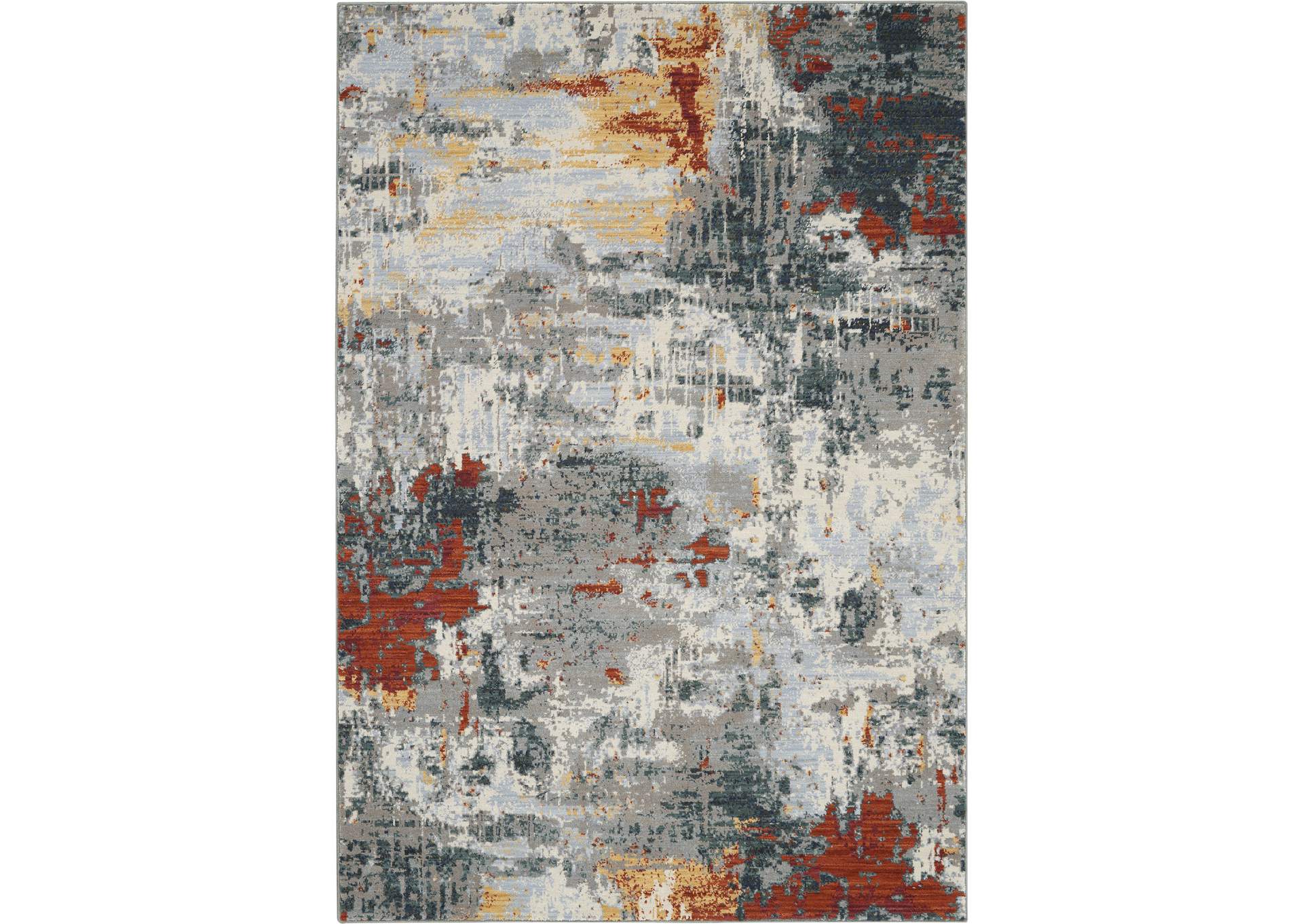Nourison Artworks ATW03 Grey Multicolor 6'x8' Abstract Area Rug,Nourison