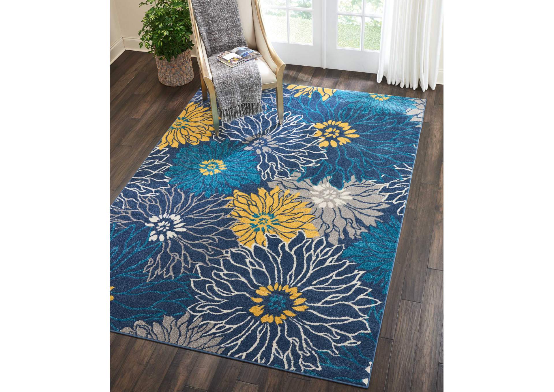 Nourison Passion PSN17 Blue 7'x10' Large Rug,Nourison