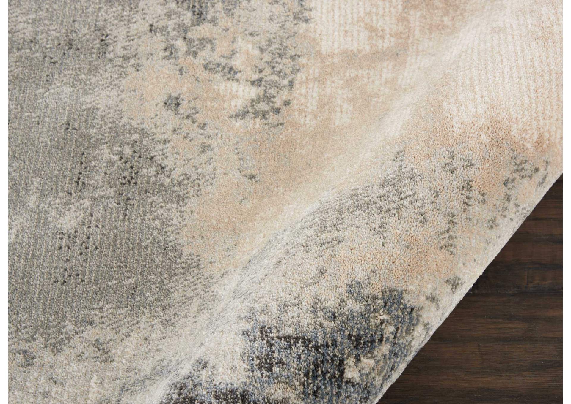 Nourison Maxell MAE13 Grey and White 8' Runner Hallway Rug,Nourison