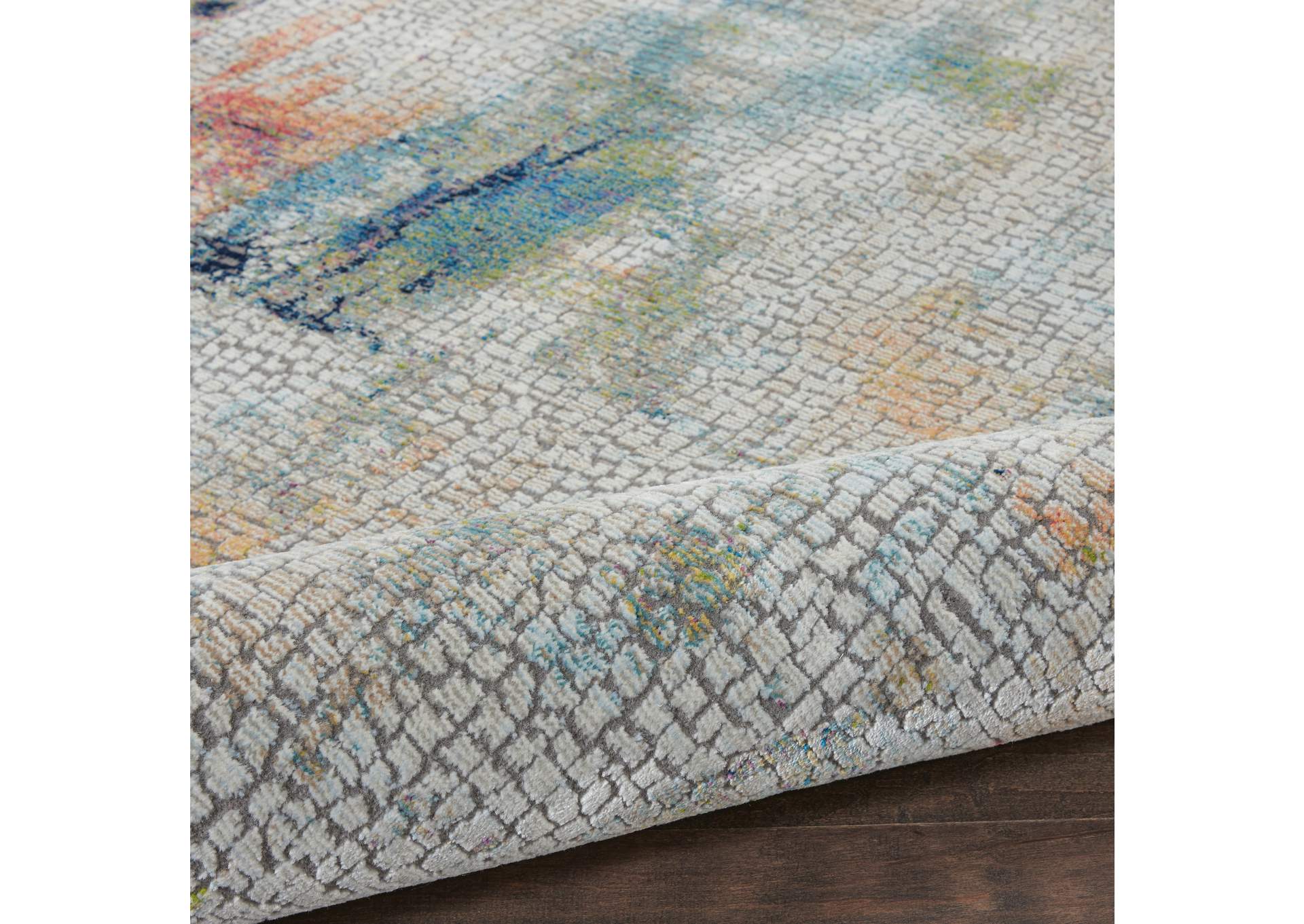 Nourison Ankara Global ANR09 White Multicolor 8' Runner Textured Hallway Rug,Nourison