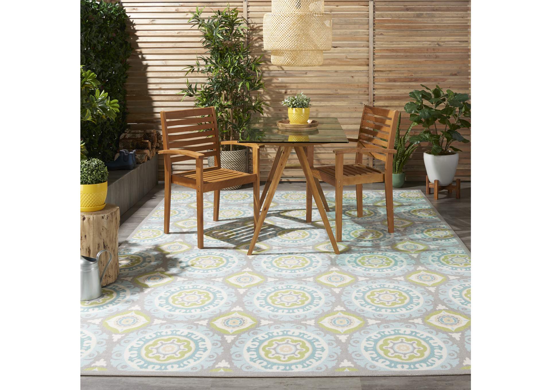 Waverly Sun N Shade SND16 Green 10'x14' Rug,Nourison