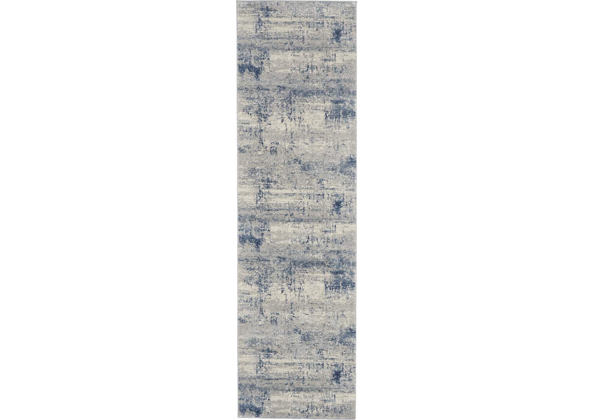 Nourison Rustic Textures RUS10 Blue and Grey 8' Runner Hallway Rug,Nourison