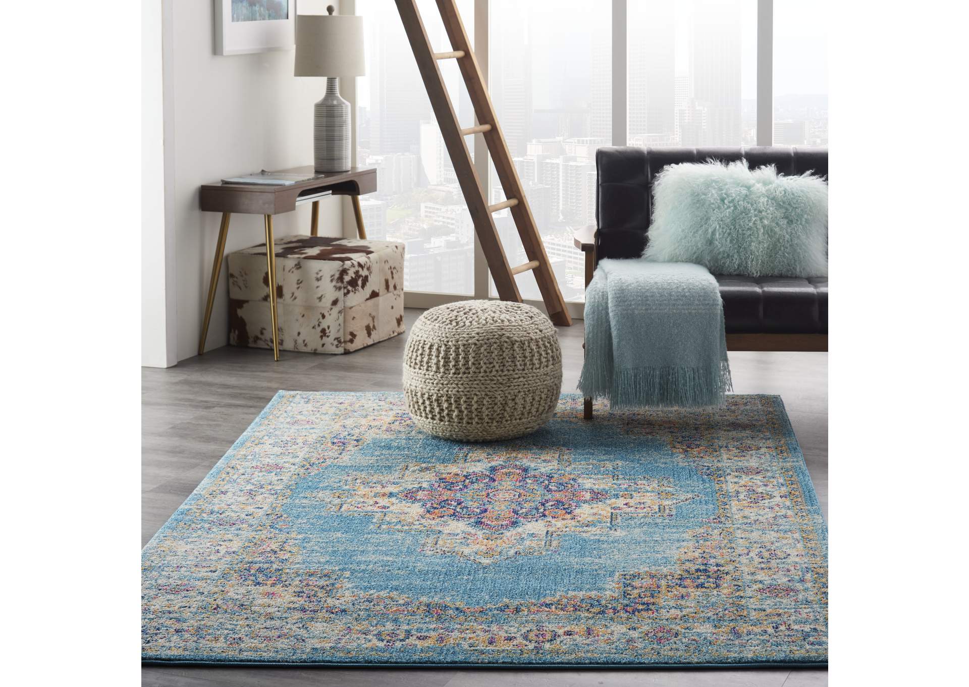 Nourison Passion 4' x 6' Ivory Light Blue Area Rug,Nourison