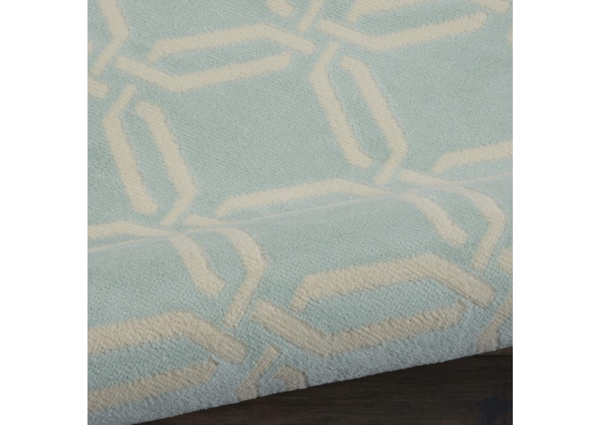 Nourison Jubilant JUB17 Aqua 8'x10' Large Low-pile Rug,Nourison