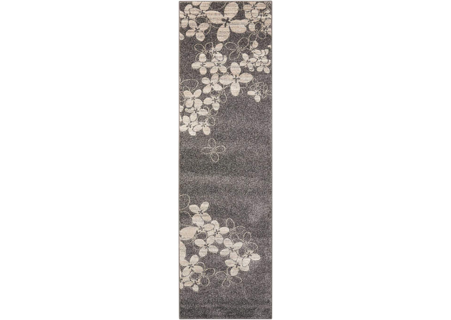 Nourison Maxell MAE02 Black 8' Runner Hallway Rug,Nourison