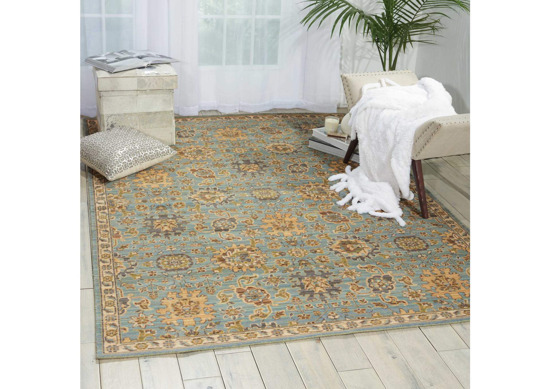 Nourison Timeless TML19 Blue 5'x8' Area Rug,Nourison