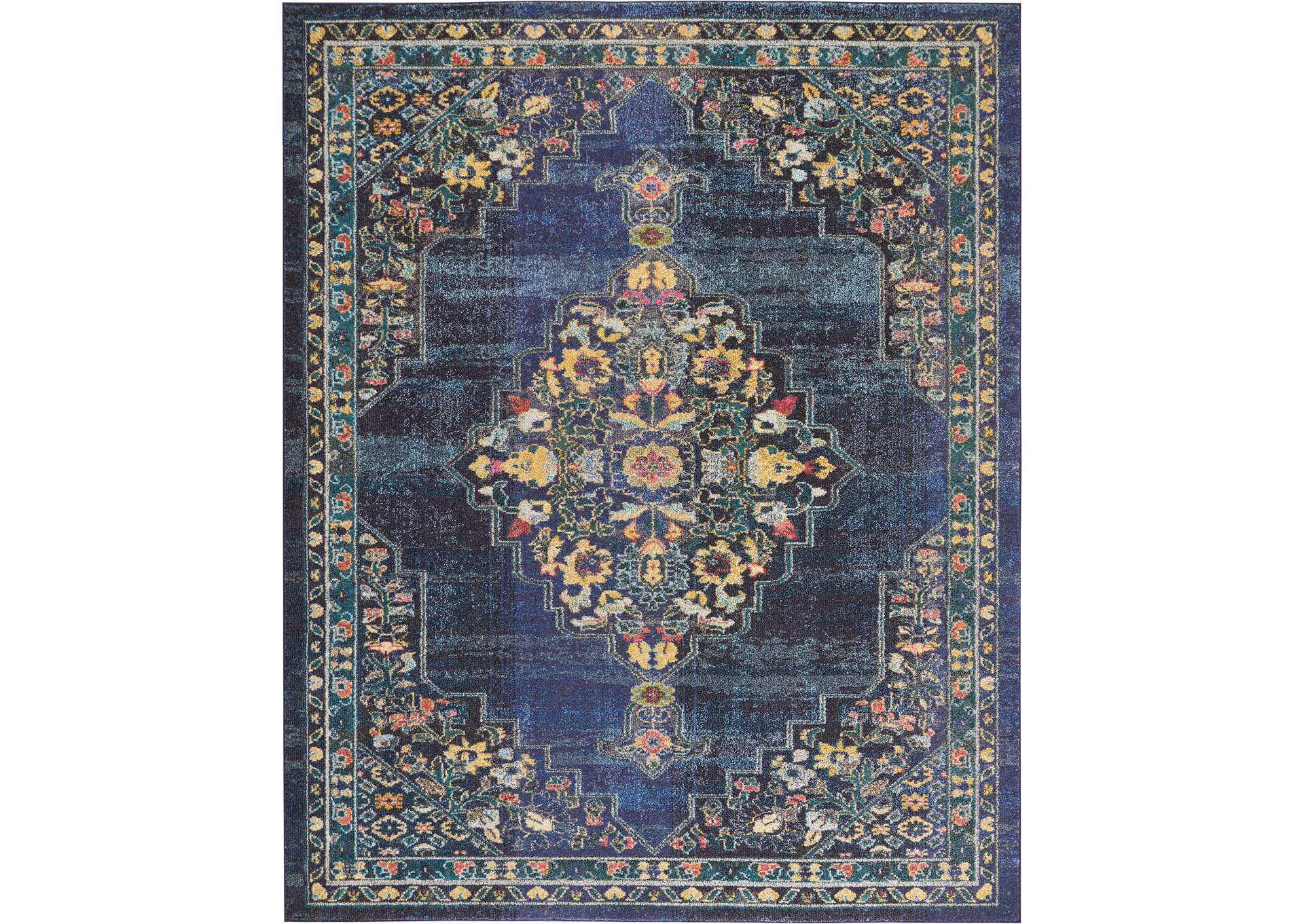 Nourison Passionate PST01 Dark Blue Multicolor 8'x10' Large Rug,Nourison
