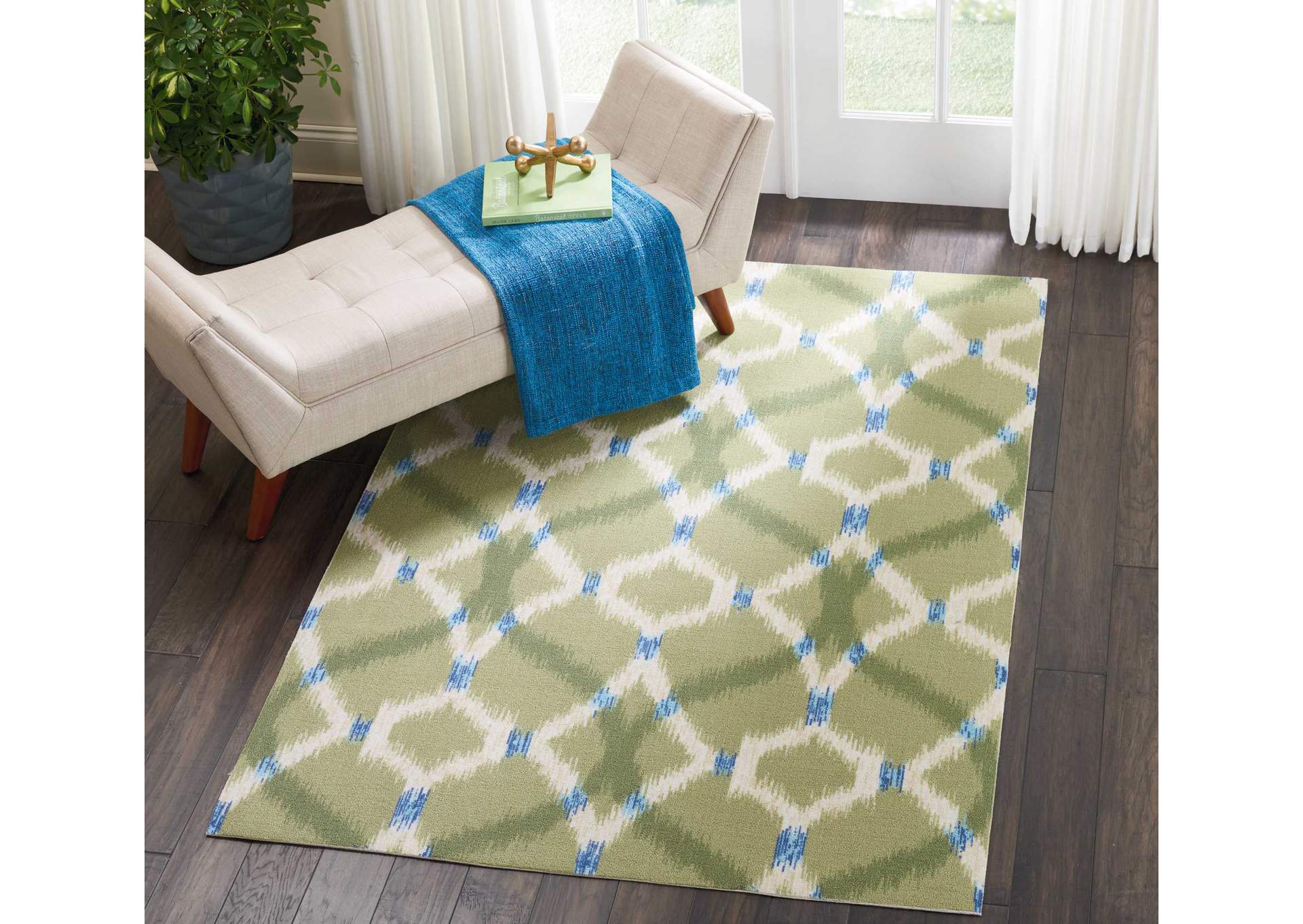 Nourison Sun N Shade SND05 Green 4'x6' Area Rug,Nourison