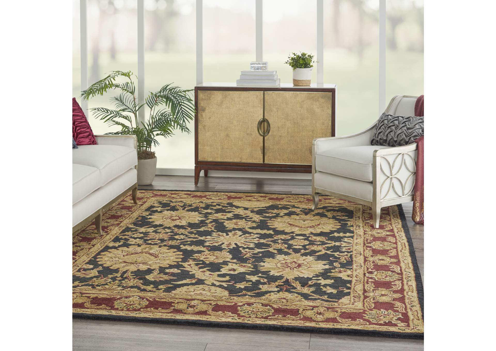 Nourison Jaipur JA18 Black Multicolor 8'x10' Rug,Nourison