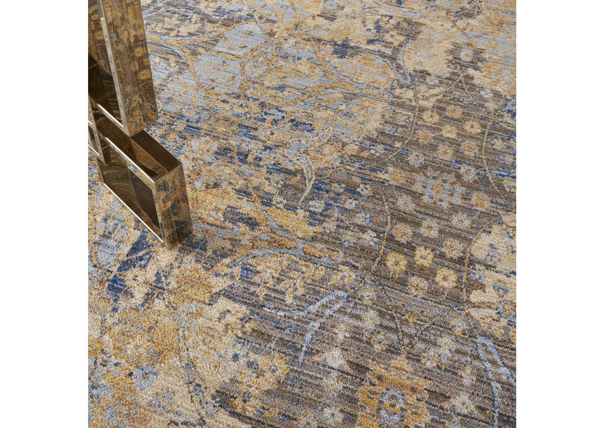 Nourison Majestic 9'x12' Beige and Blue Vintage Area Rug,Nourison
