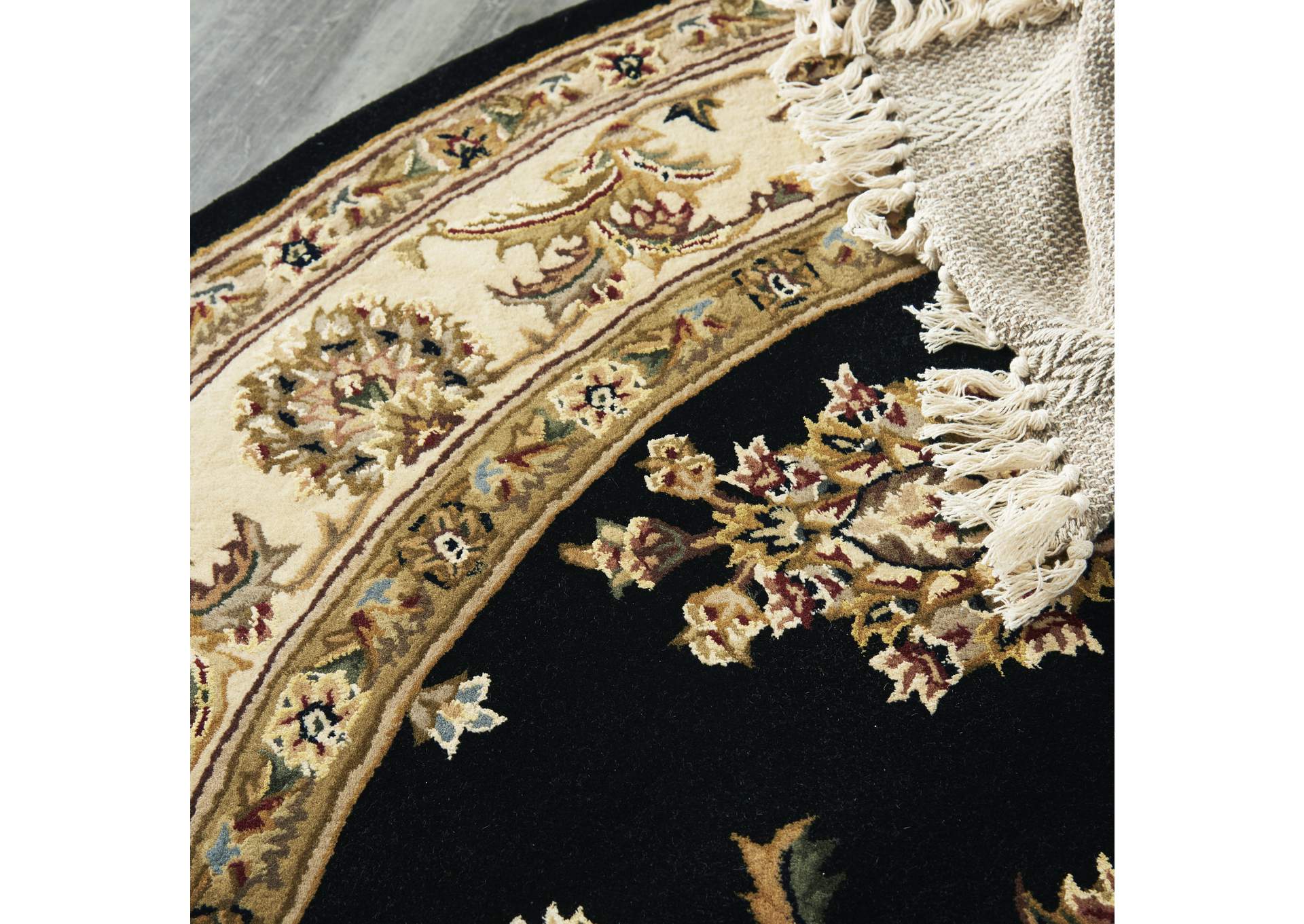 Nourison 2000 4' Round Black Area Rug,Nourison