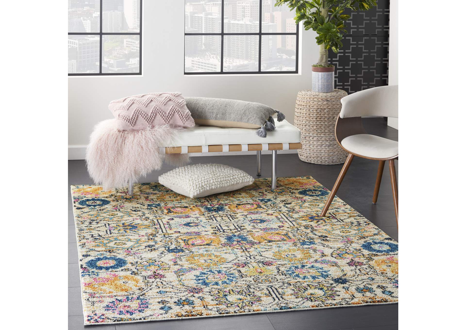 Nourison Passion 4' x 6' Ivory Multicolor Area Rug,Nourison