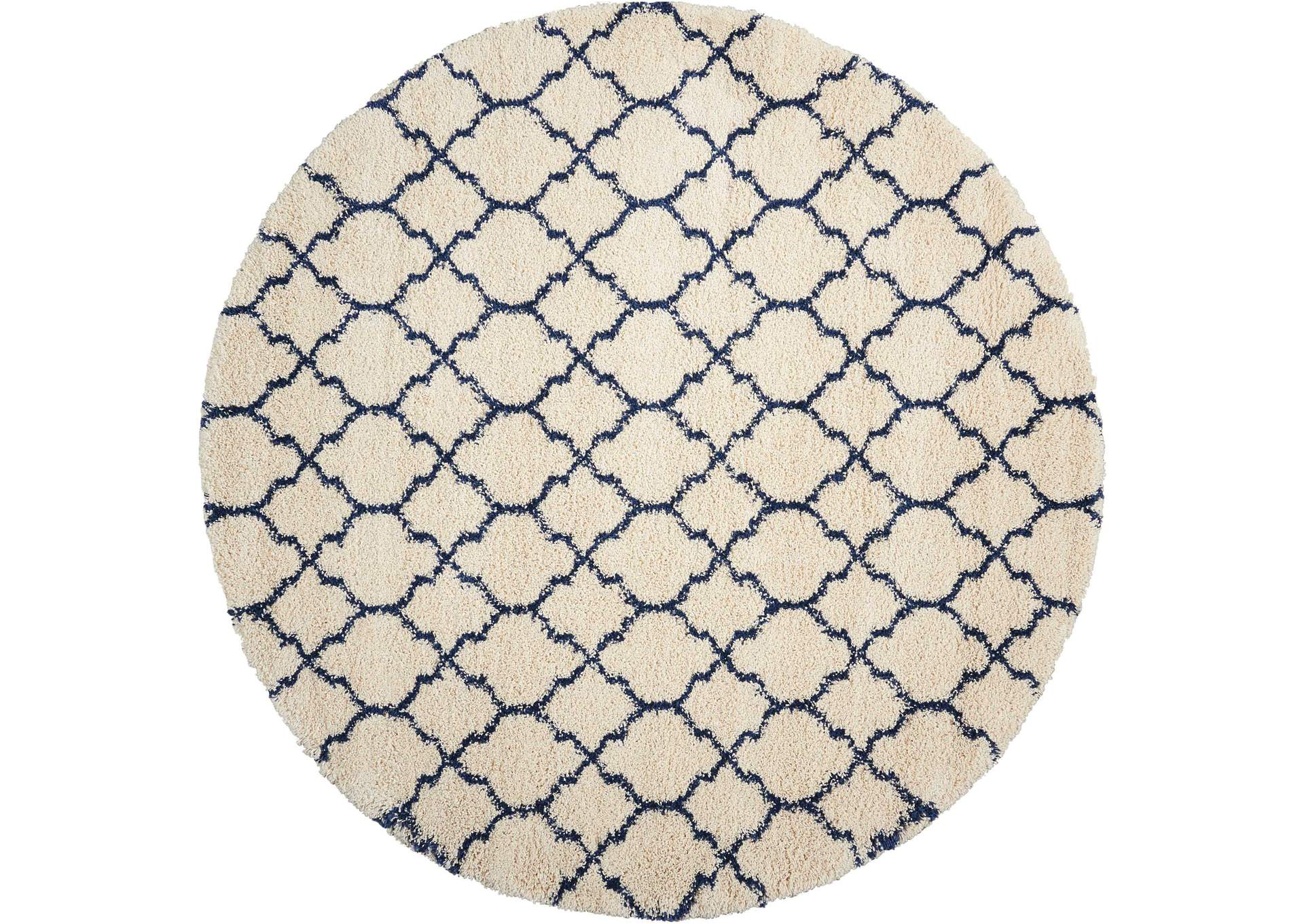 Nourison Amore AMOR2 Blue and Ivory 8' Round Rug,Nourison